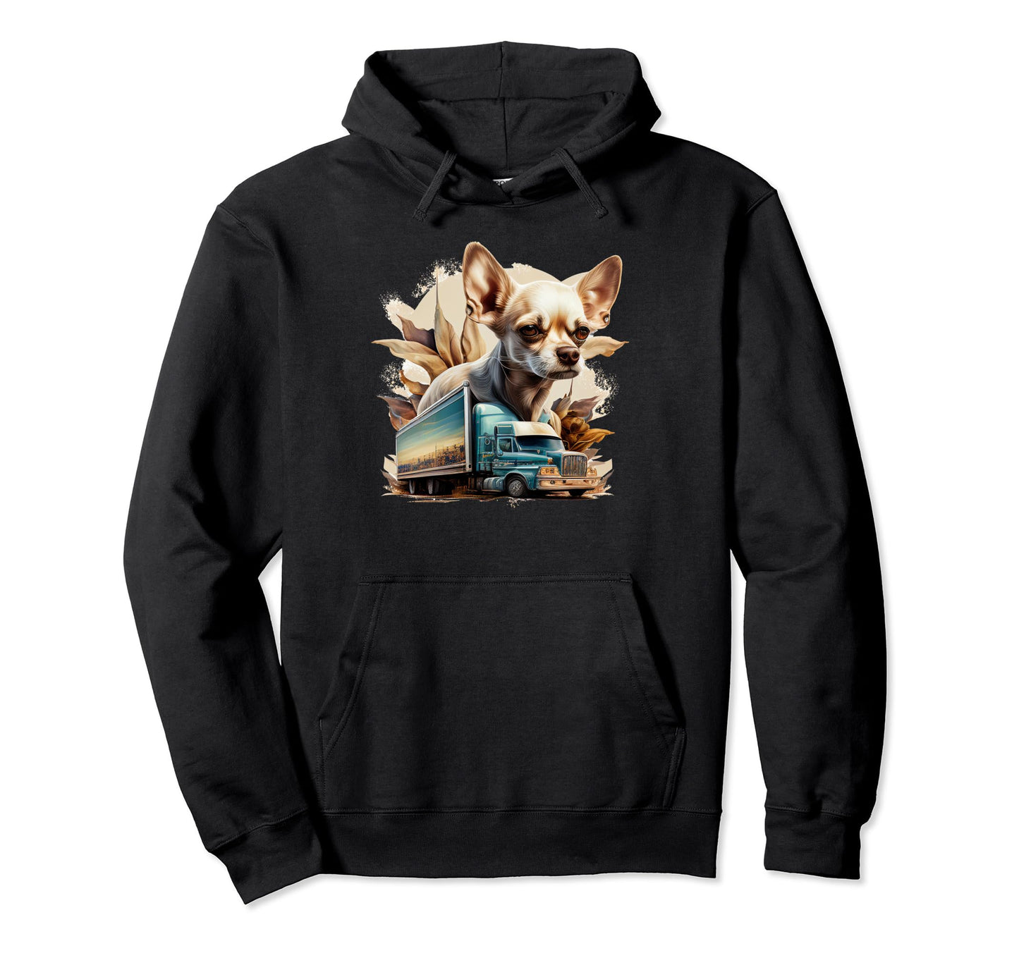 Chihuahua Trucker Truck Driver Dad Car Hoodie - Minimalist Print Unisex - T-Shirt, Sweatshirt, Hoodie