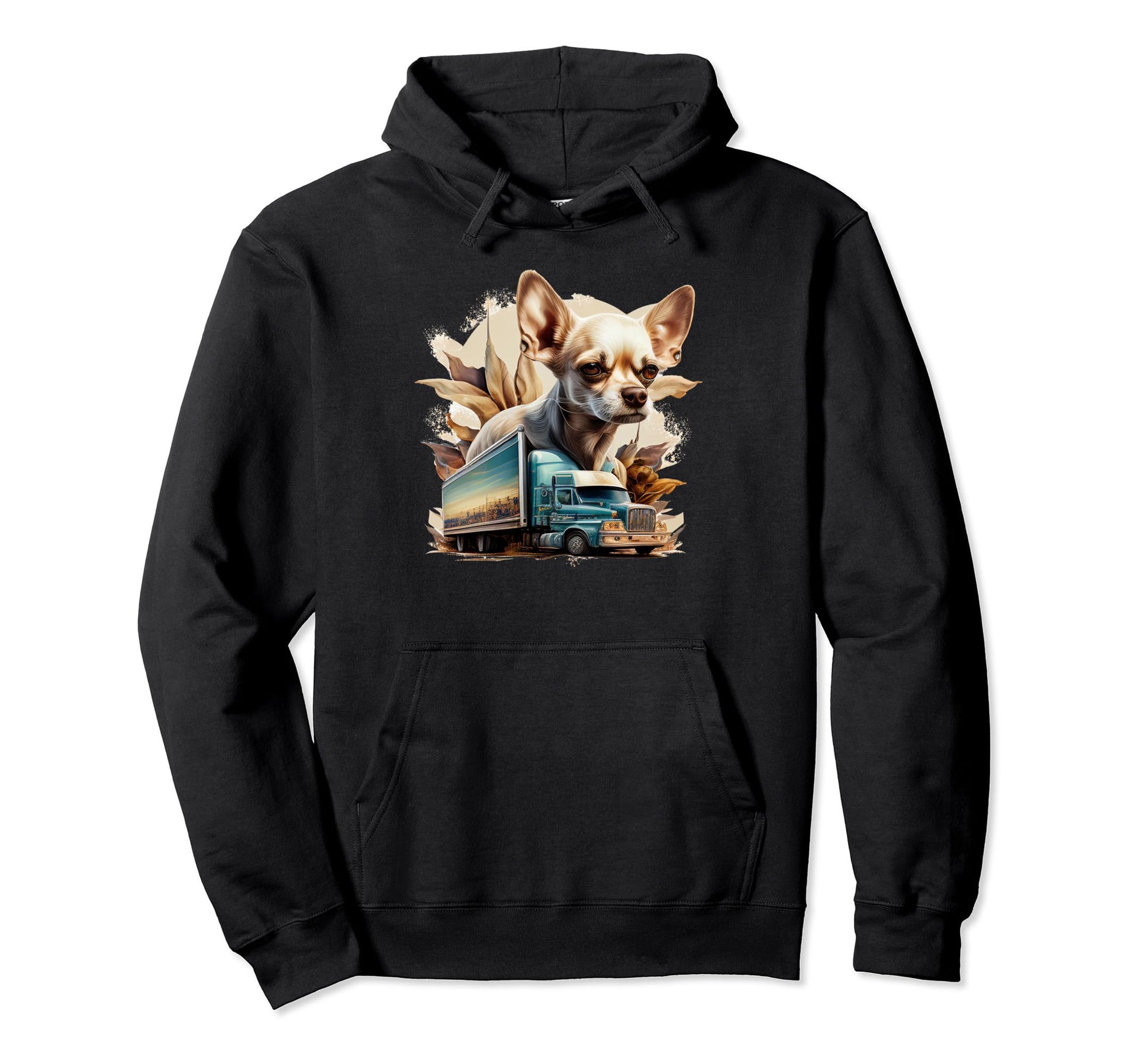 Chihuahua Trucker Truck Driver Dad Car Hoodie - Minimalist Print Unisex - T-Shirt, Sweatshirt, Hoodie