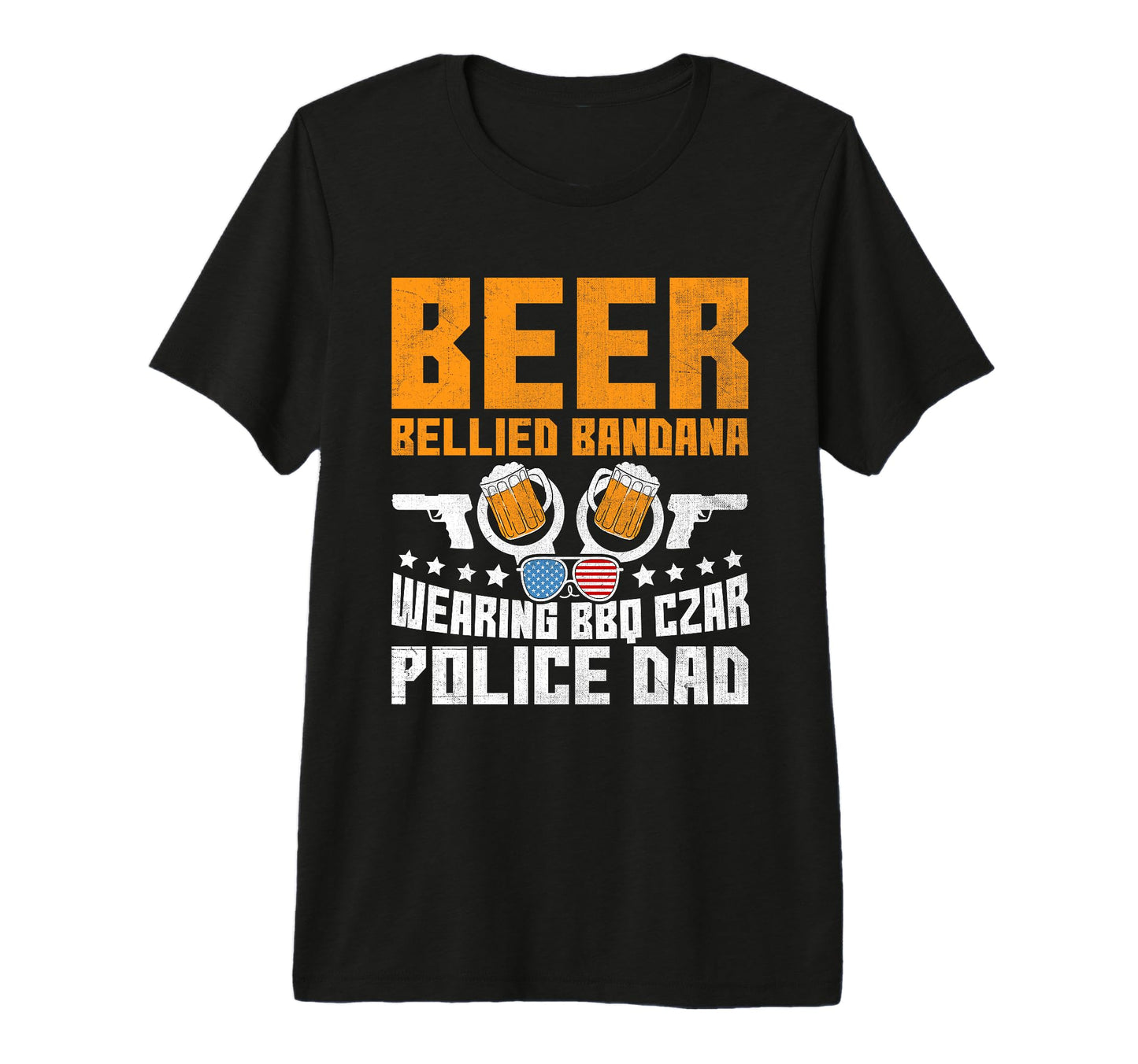 Funny Police Dad 4Th July American Flag T-Shirt - Streetwear Style Unisex - T-Shirt, Sweatshirt, Hoodie