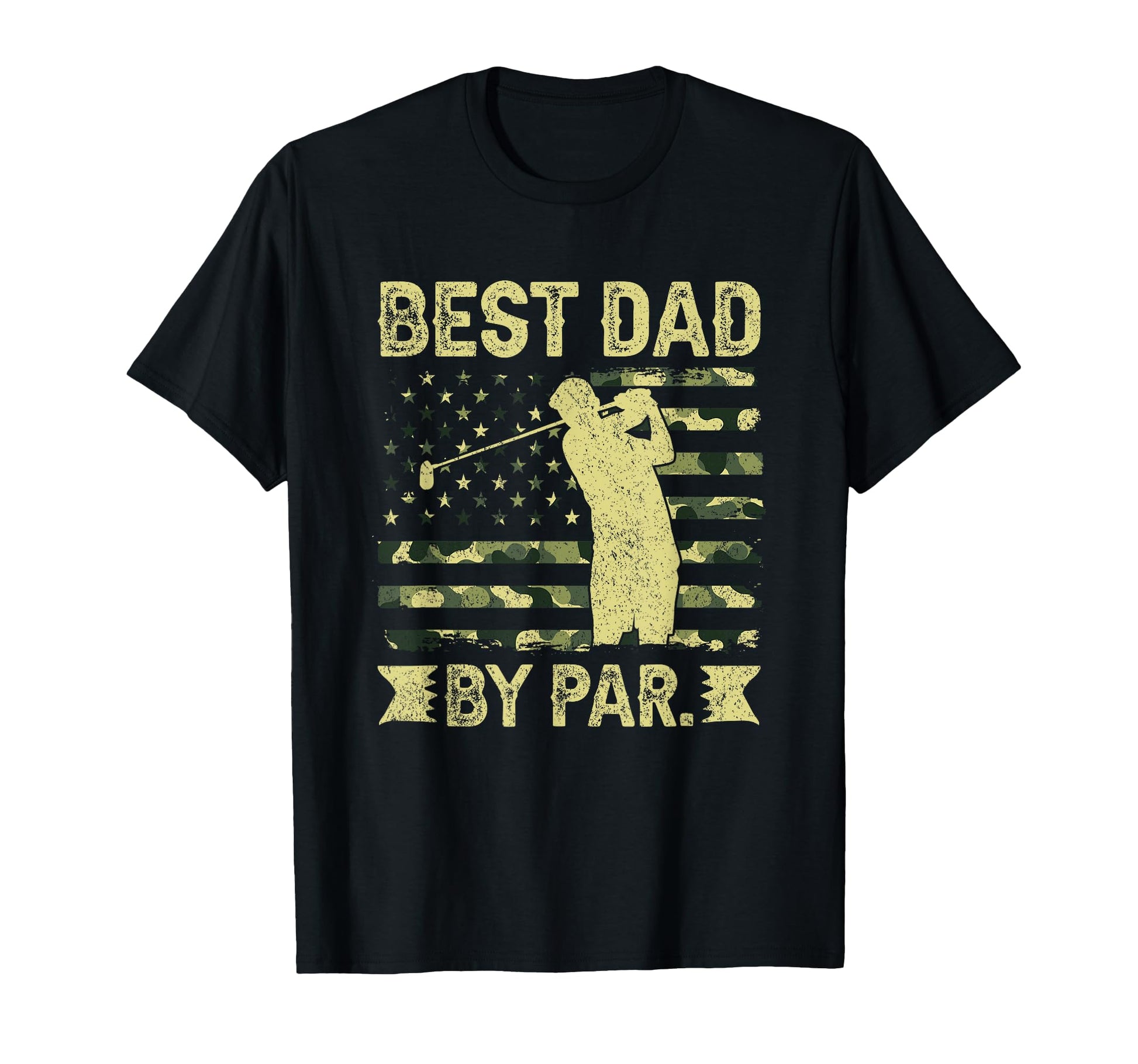 Best Dad Par Golf Silhouette Flag T-Shirt - Novelty Apparel for Adults - T-Shirt, Sweatshirt, Hoodie