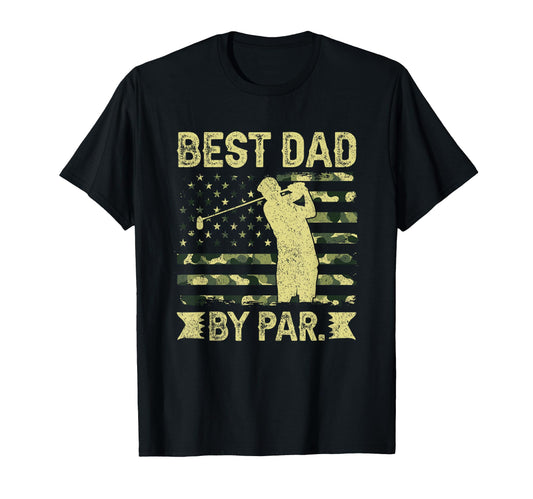 Best Dad Par Golf Silhouette Flag T-Shirt - Novelty Apparel for Adults - T-Shirt, Sweatshirt, Hoodie
