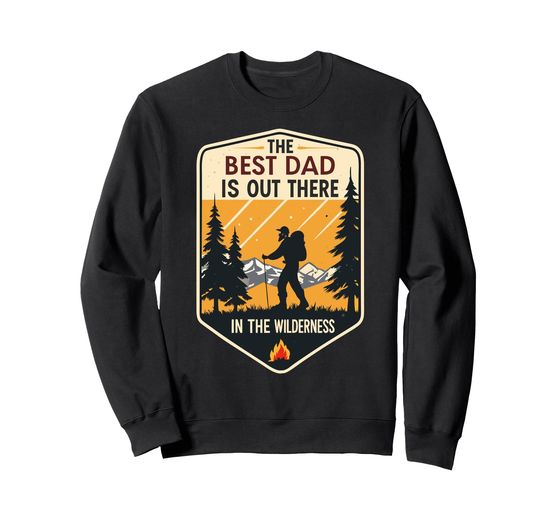 Hiking Papa Fathers Day Best Dad Sweatshirt - Custom Art Print Men Women - T-Shirt, Sweatshirt, Hoodie
