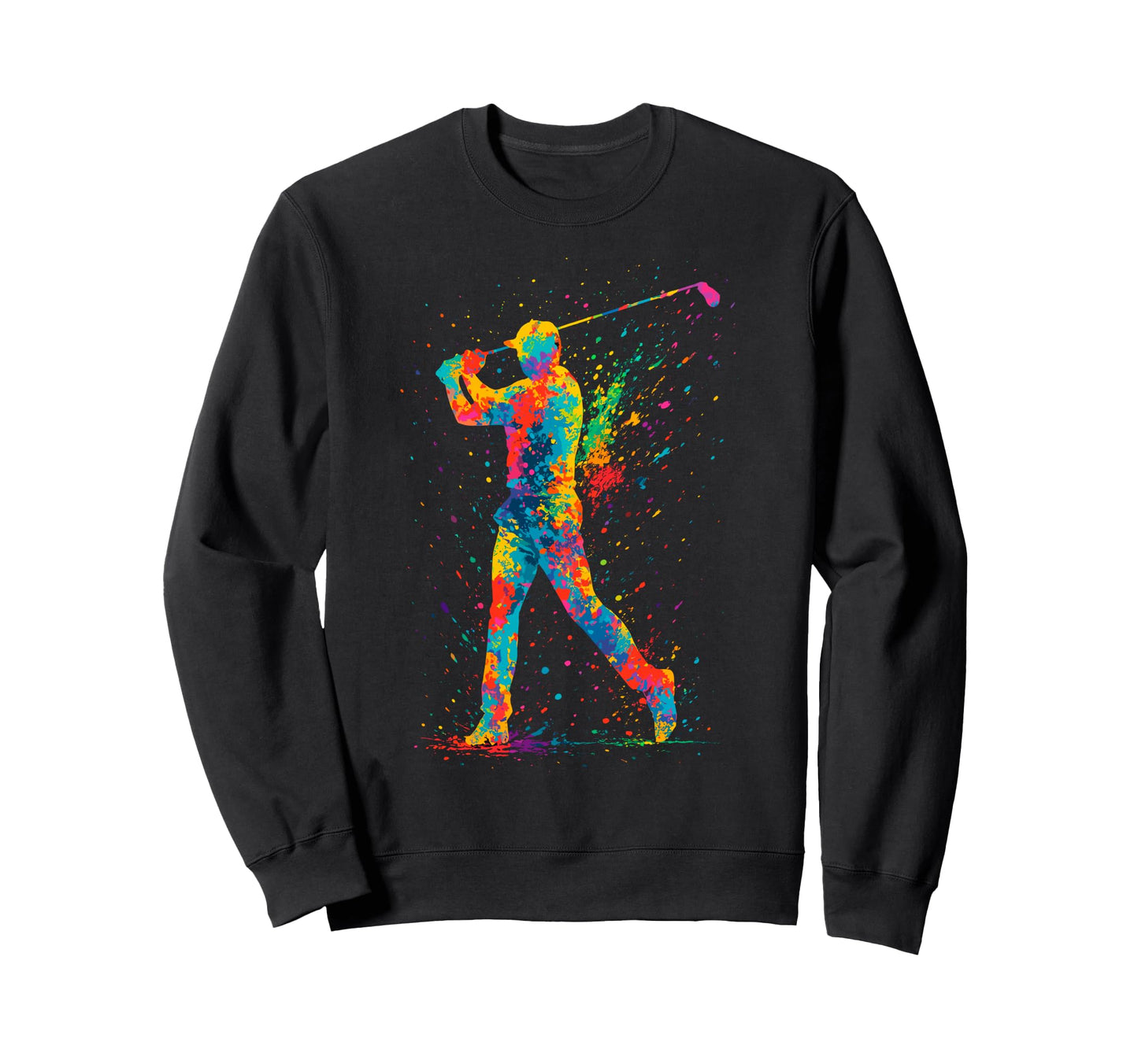 Colorful Paint Splash Golf Sweatshirt - Fun Novelty Design for Adults - T-Shirt, Sweatshirt, Hoodie