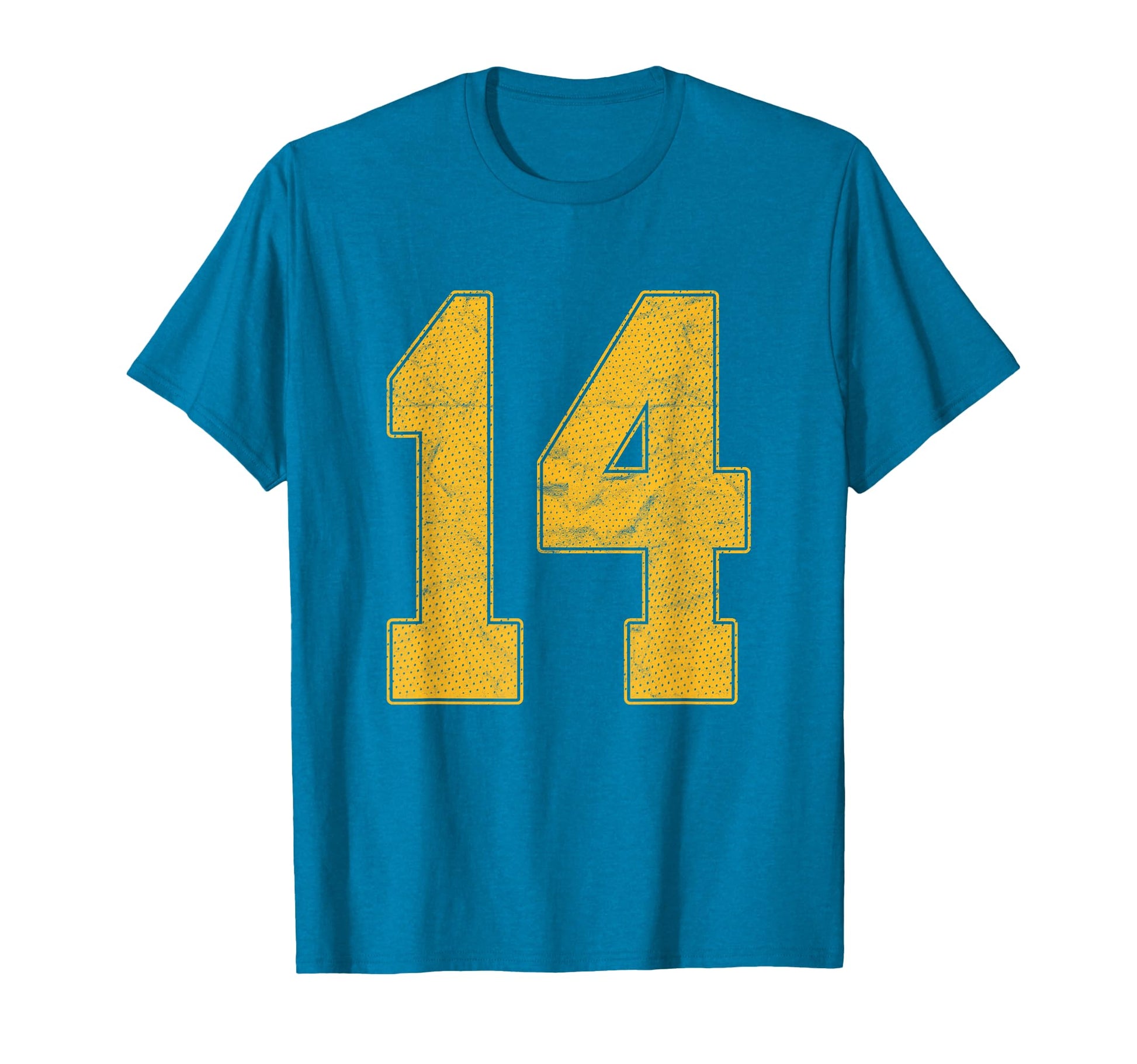Number 14 Numbered Uniform Sports T-Shirt - Custom Art Print Men Women - T-Shirt, Sweatshirt, Hoodie