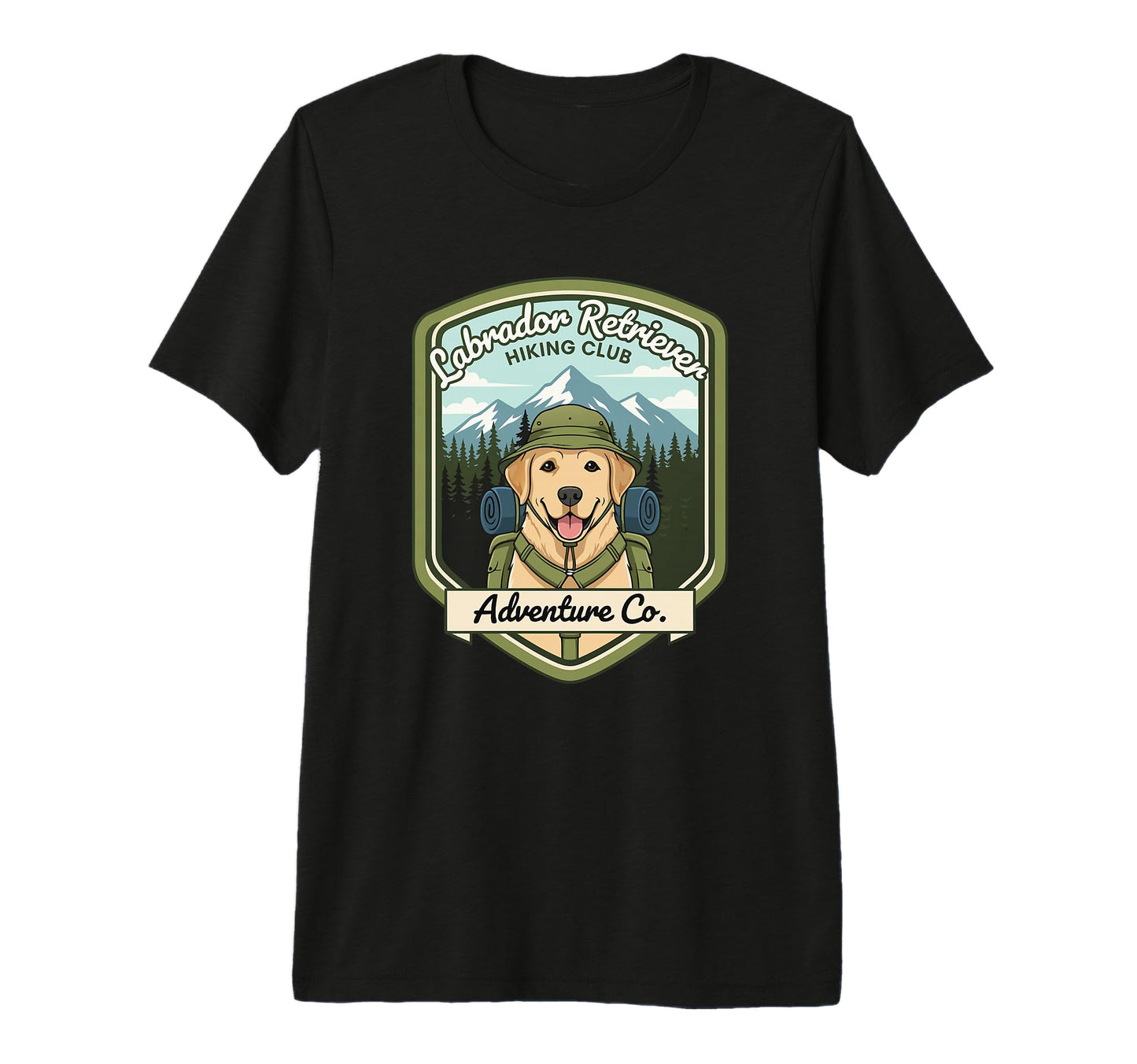 Labrador Hiking Club Outdoor T-Shirt - Custom Art Print for Adults - T-Shirt, Sweatshirt, Hoodie