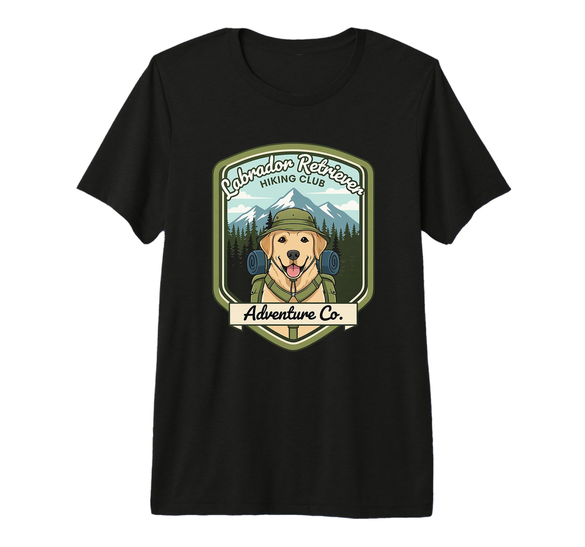Labrador Hiking Club Outdoor T-Shirt - Custom Art Print for Adults - T-Shirt, Sweatshirt, Hoodie