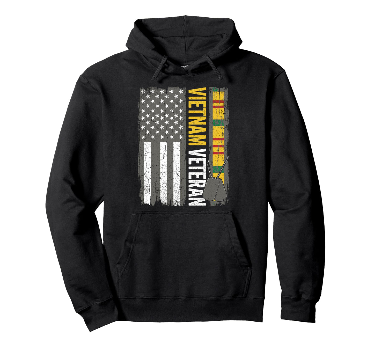 Vietnam Veteran American Flag Patriotic Hoodie - Fun Novelty Design Unisex - T-Shirt, Sweatshirt, Hoodie