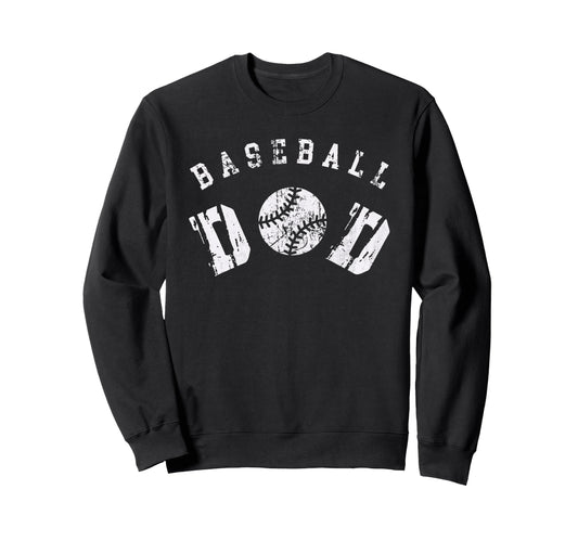 Baseball Dad Happy Fathers Day Sports Sweatshirt - Minimalist Print Unisex - T-Shirt, Sweatshirt, Hoodie