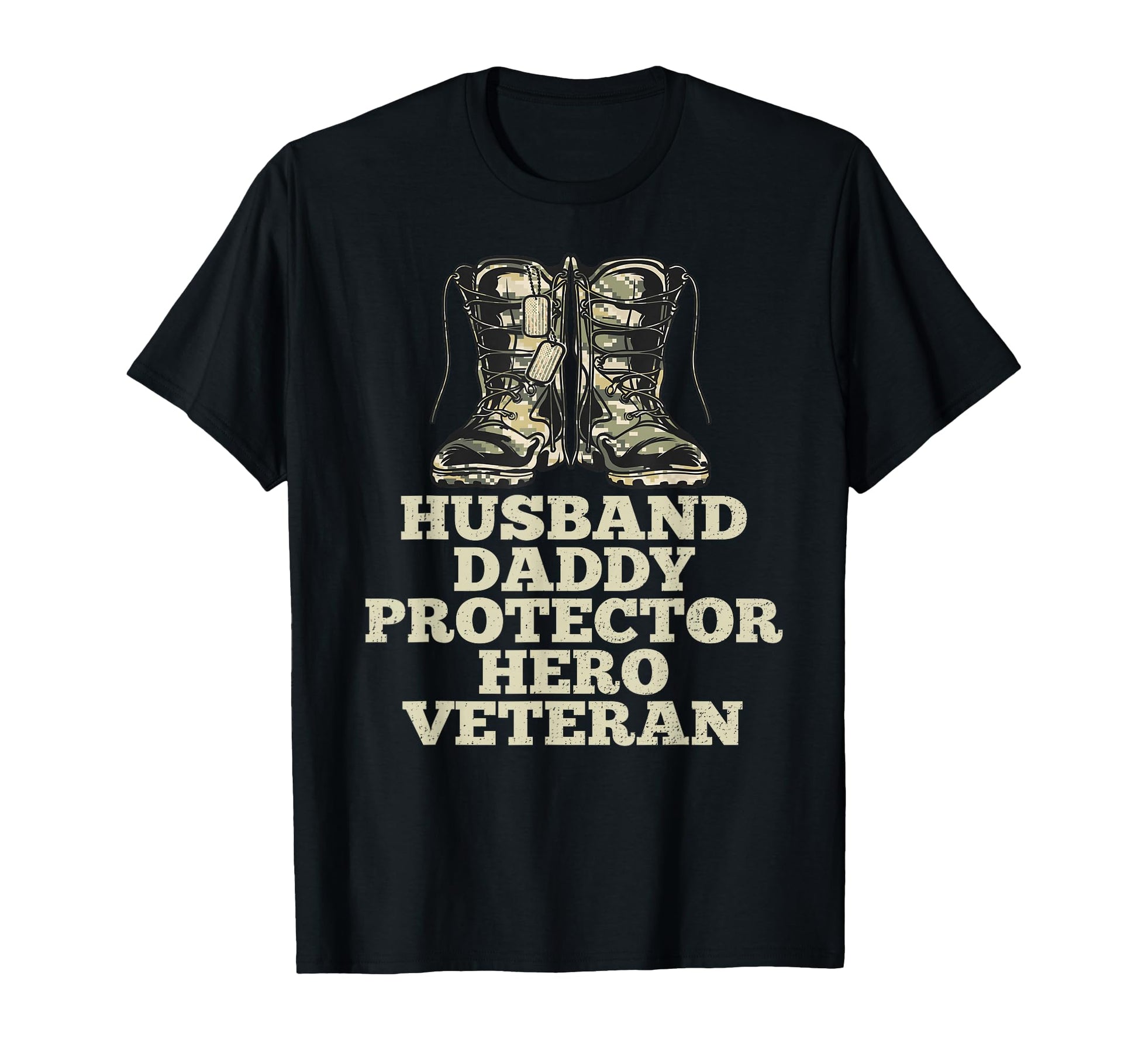 Veteran Husband Daddy Protector Hero T-Shirt - Novelty Apparel for Adults - T-Shirt, Sweatshirt, Hoodie