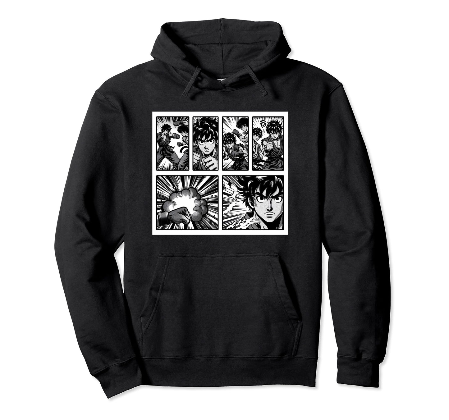 Japanese Fighters Battling Pop Art Hoodie - Graphic Print Unisex - T-Shirt, Sweatshirt, Hoodie