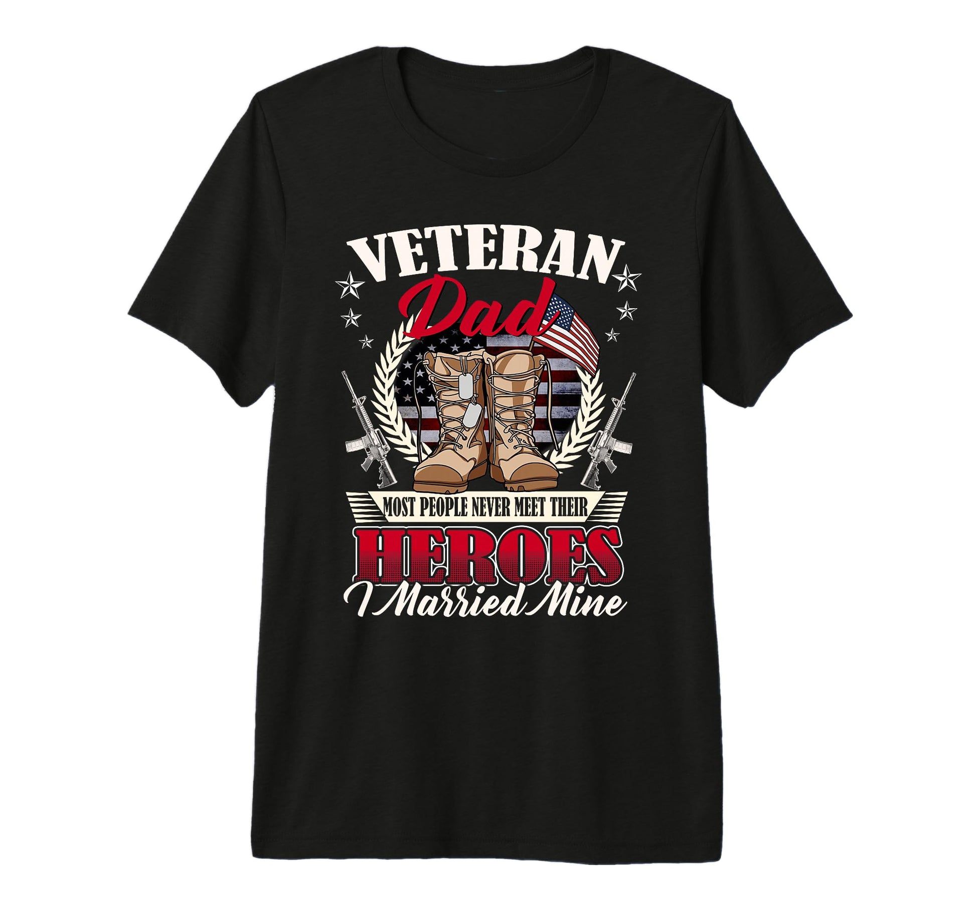 Veteran Dad Married Mine Proud T-Shirt - Trendy Graphic for Adults - T-Shirt, Sweatshirt, Hoodie