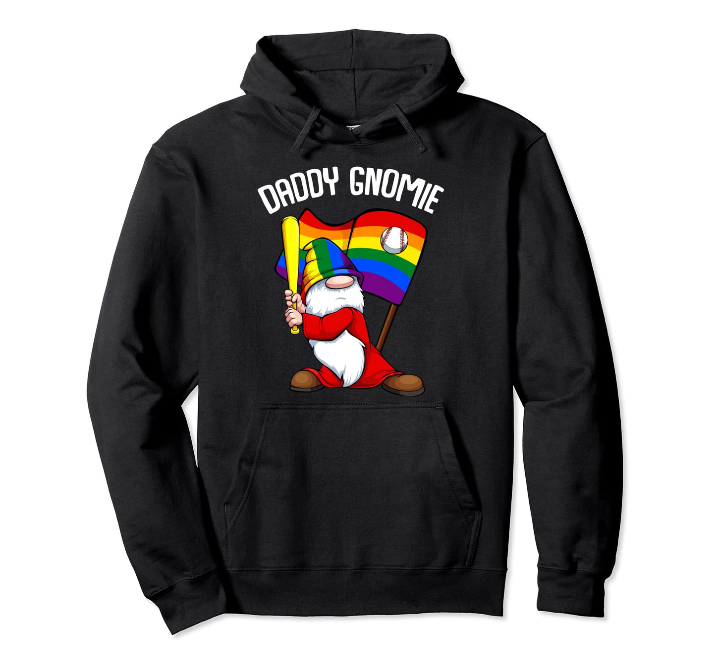 Baseball Daddy Gnome Lgbt Q Gay Hoodie - Casual Everyday Wear Men Women - T-Shirt, Sweatshirt, Hoodie