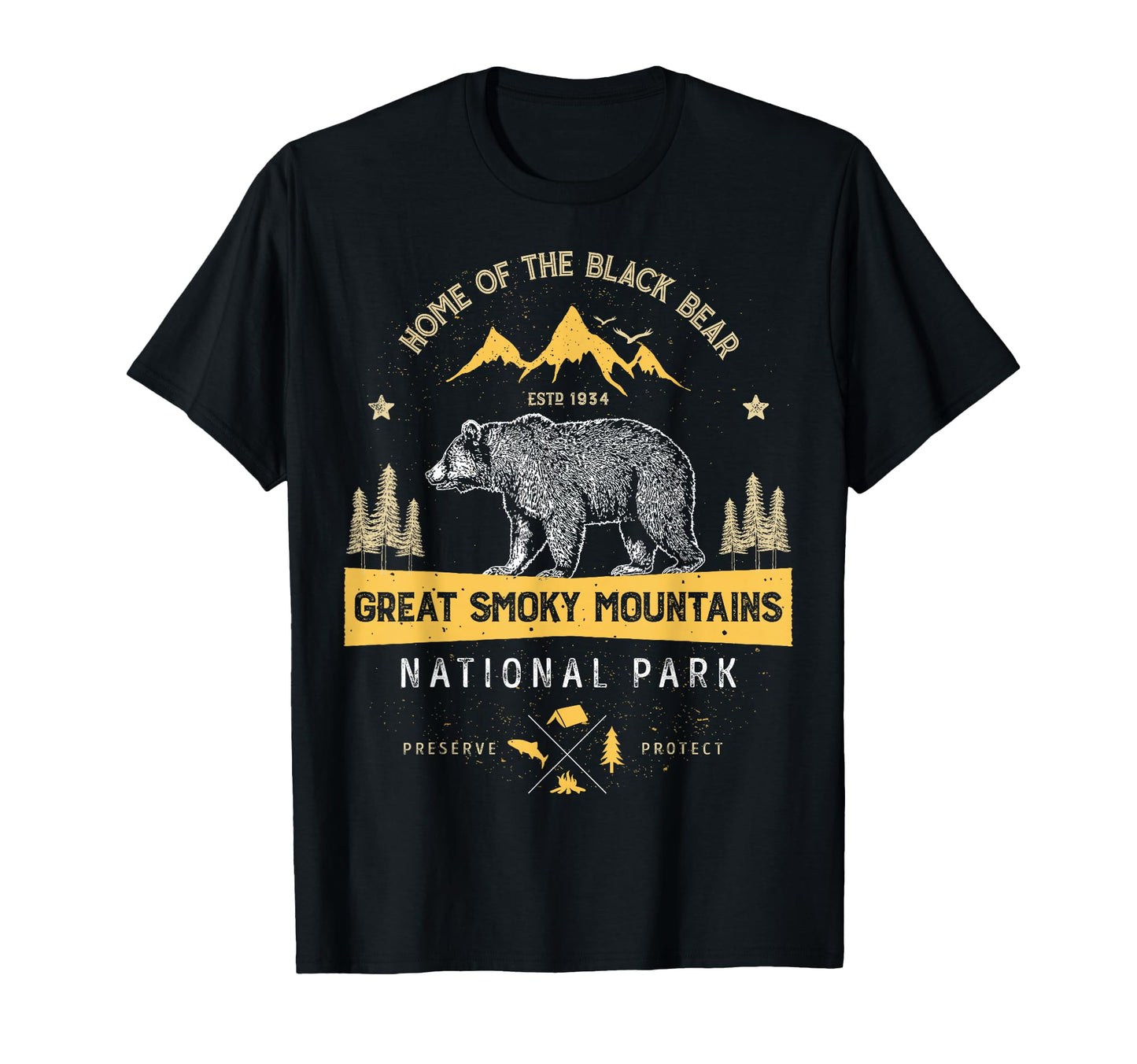 Great Smoky Mountains National Park Bear T-Shirt - Trendy Graphic Unisex - T-Shirt, Sweatshirt, Hoodie