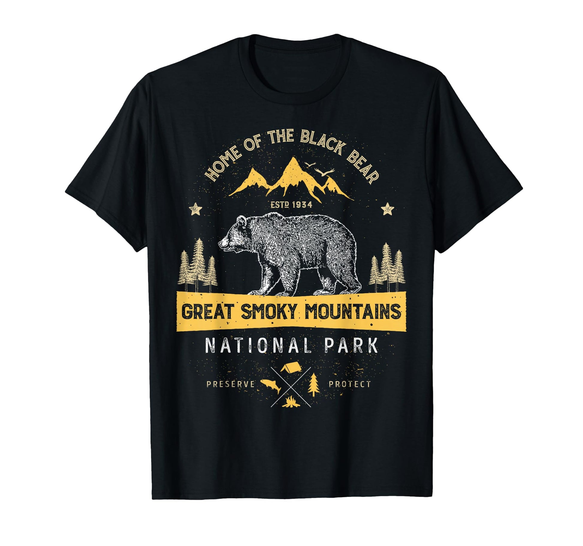 Great Smoky Mountains National Park Bear T-Shirt - Trendy Graphic Unisex - T-Shirt, Sweatshirt, Hoodie