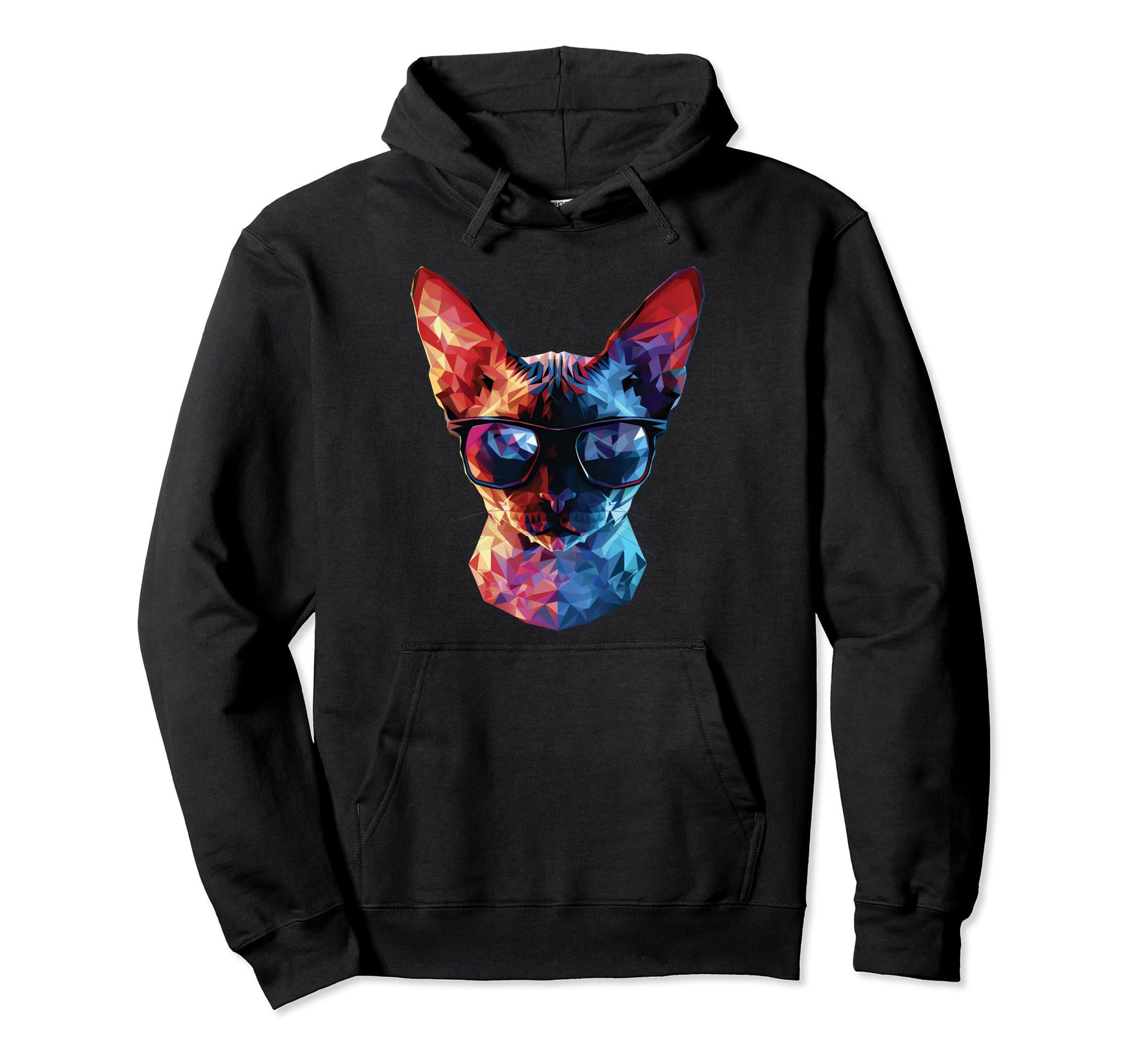 Cat Dad Mom Sunglasses Devon Rex Hoodie - Aesthetic Graphic Unisex - T-Shirt, Sweatshirt, Hoodie
