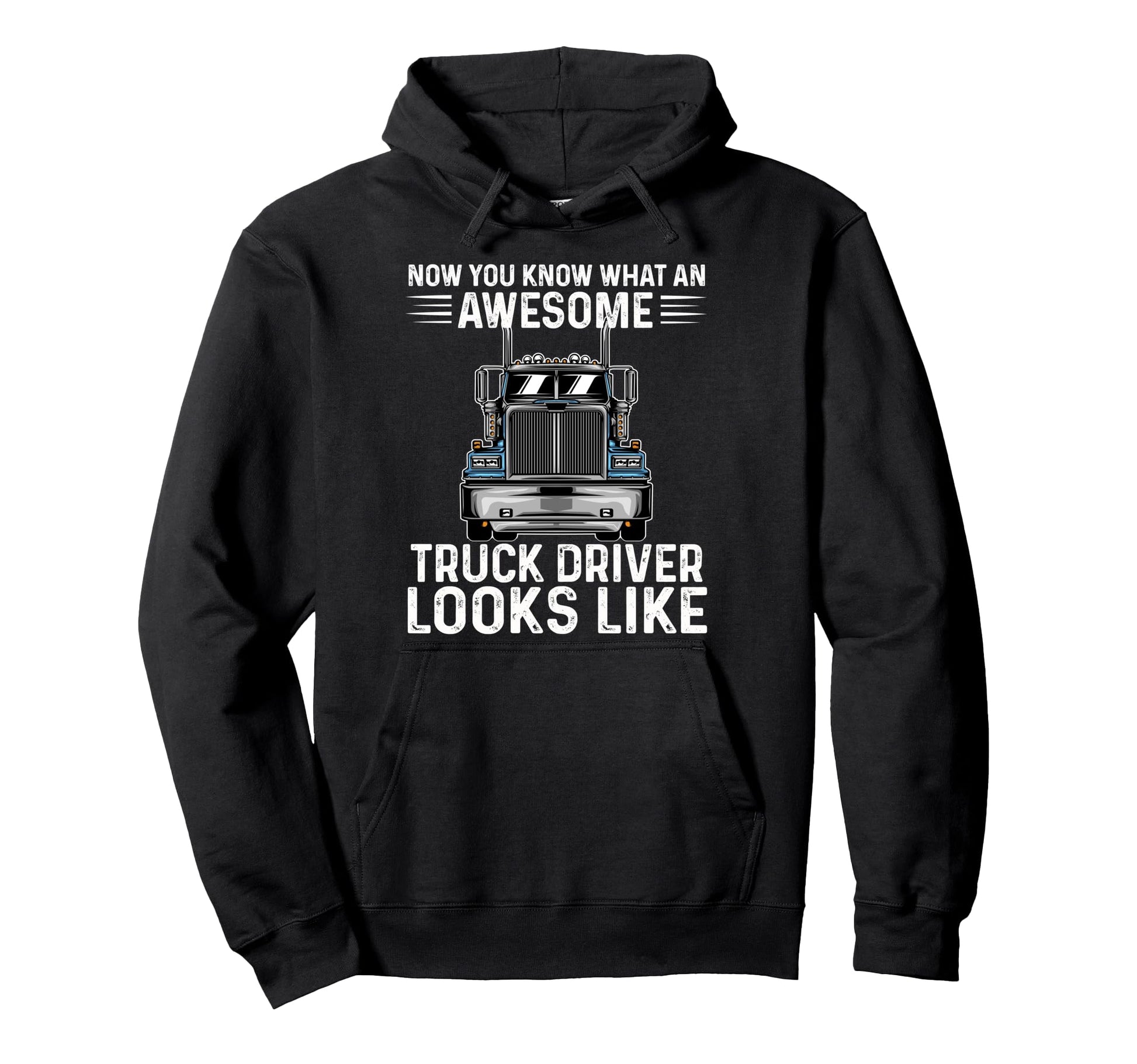 Awesome Truck Driver Best Trucker Dad Hoodie - Trendy Graphic for Adults - T-Shirt, Sweatshirt, Hoodie