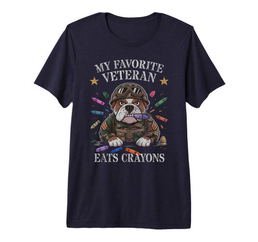 Bulldog My Favorite Veteran Eats T-Shirt - Unique Graphic for Adults - T-Shirt, Sweatshirt, Hoodie