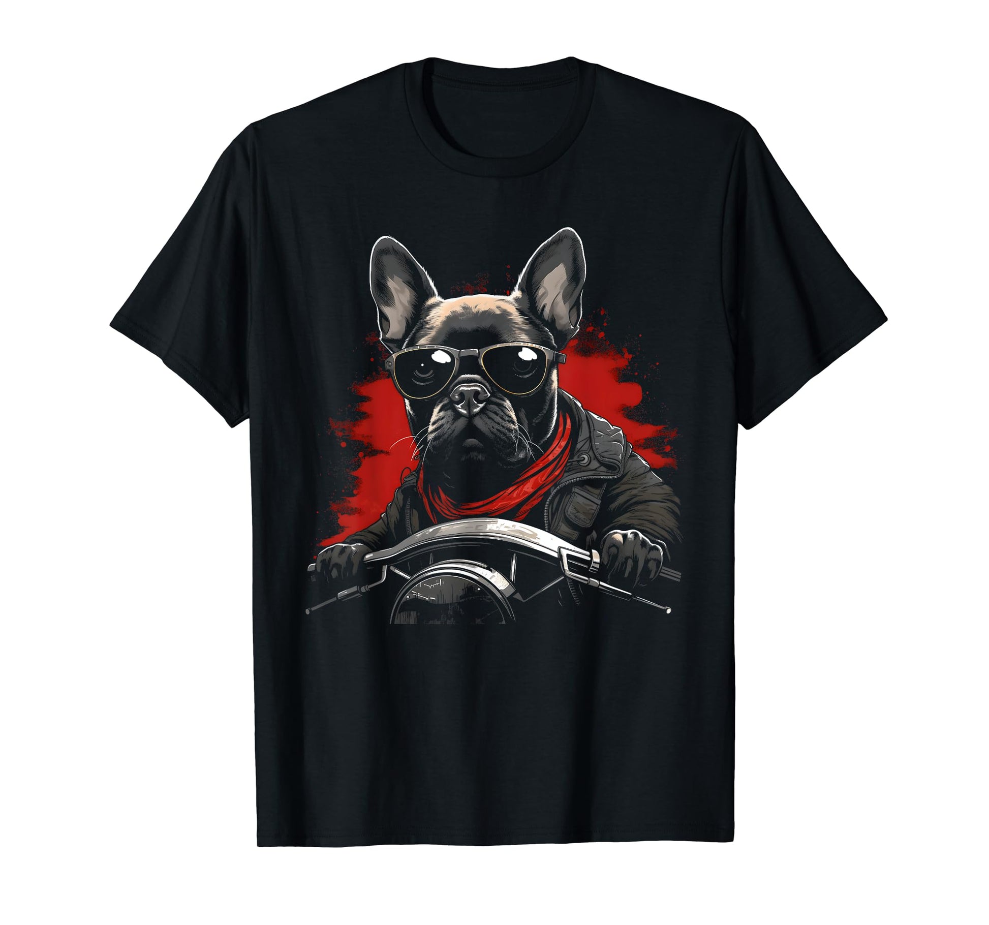 Motorcycle Dad Biker Funny Dog Boston T-Shirt - Unique Graphic Unisex - T-Shirt, Sweatshirt, Hoodie
