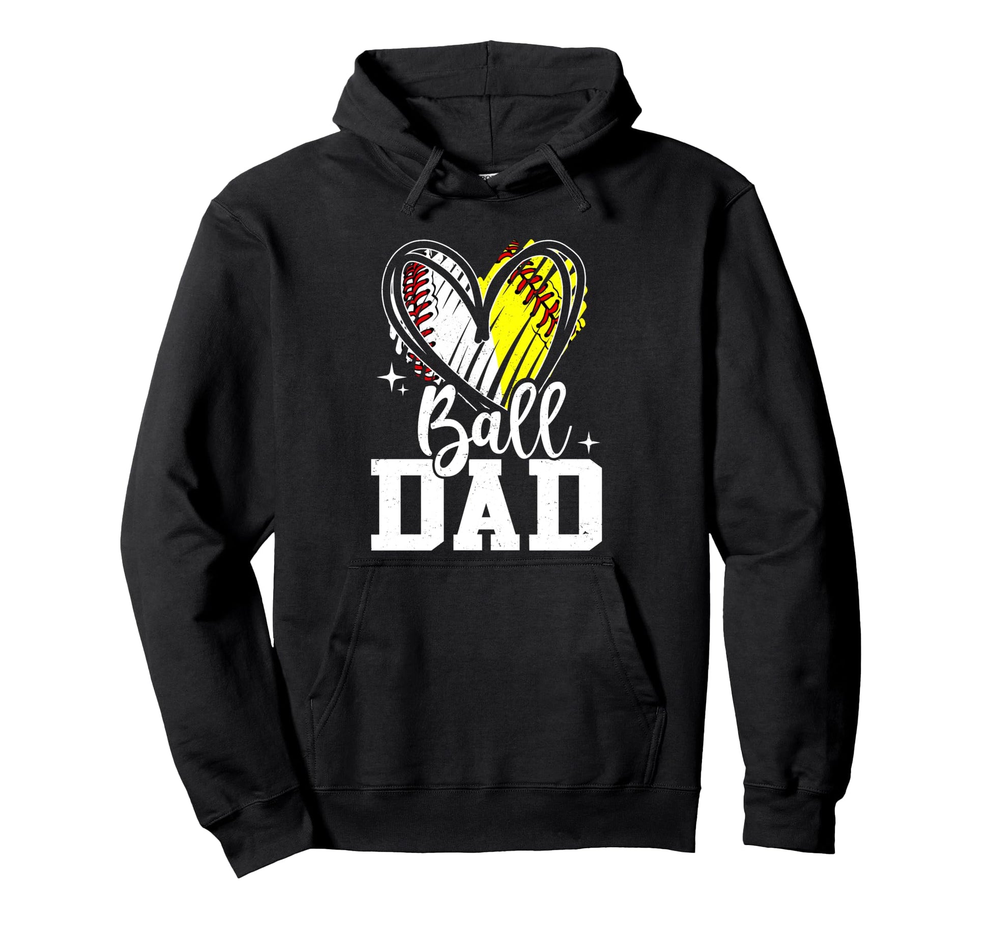 Ball Dad Softball Baseball Dad Daddy Hoodie - Custom Art Print for Adults - T-Shirt, Sweatshirt, Hoodie