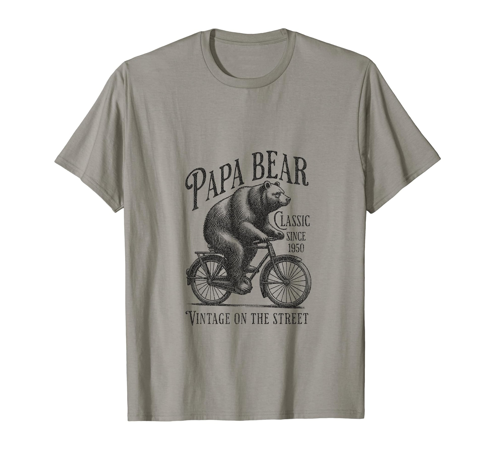 Papa Cycling Bear Funny Father Dad T-Shirt - Casual Everyday Wear Men Women - T-Shirt, Sweatshirt, Hoodie