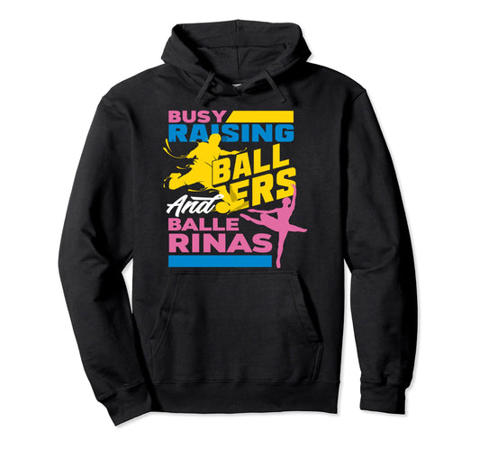 Busy Raining Ballers And Ballerinas Hoodie - Minimalist Print for Adults - T-Shirt, Sweatshirt, Hoodie