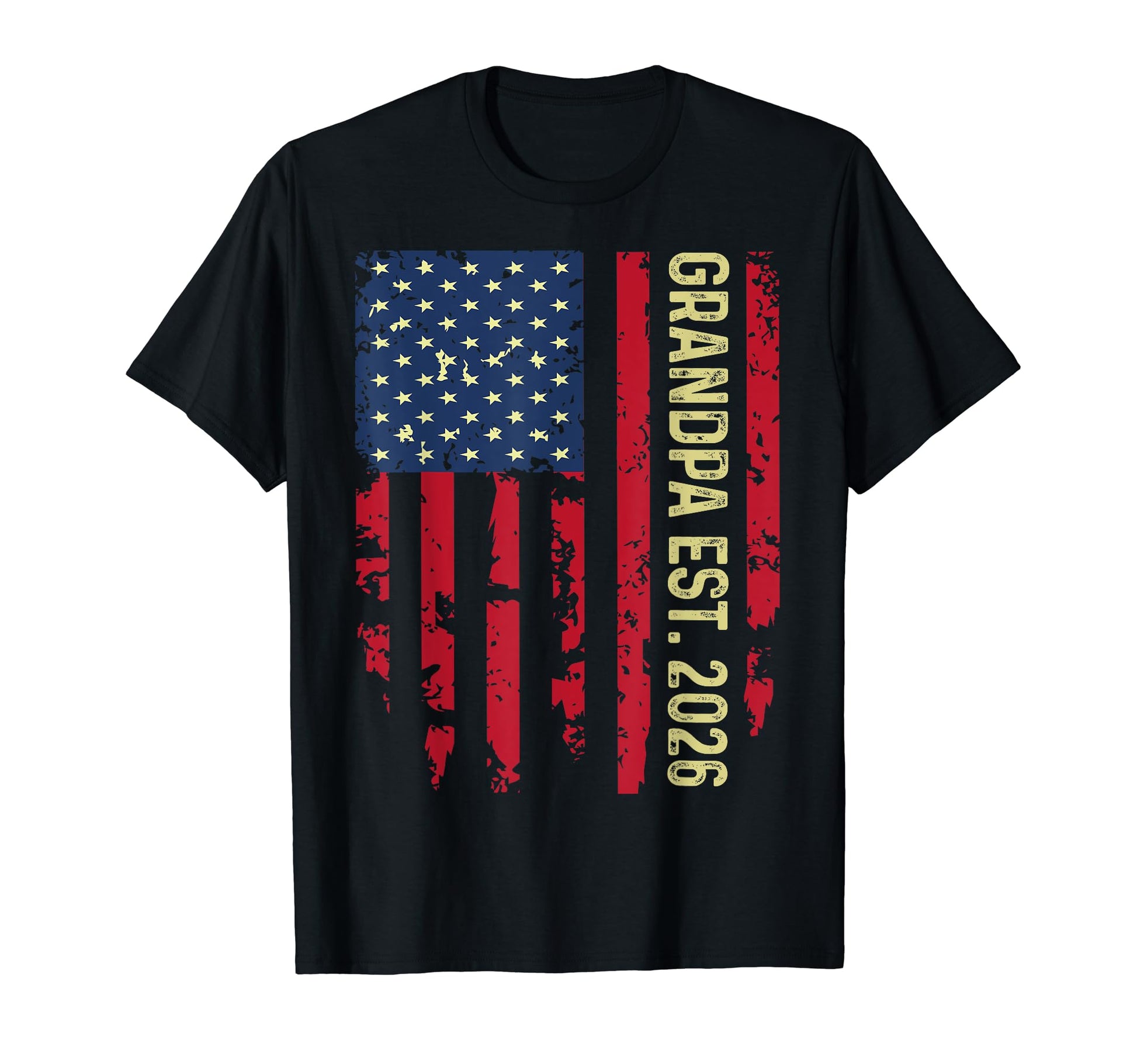 Promoted To Grandpa Est 2026 American T-Shirt - Custom Art Print Men Women - T-Shirt, Sweatshirt, Hoodie