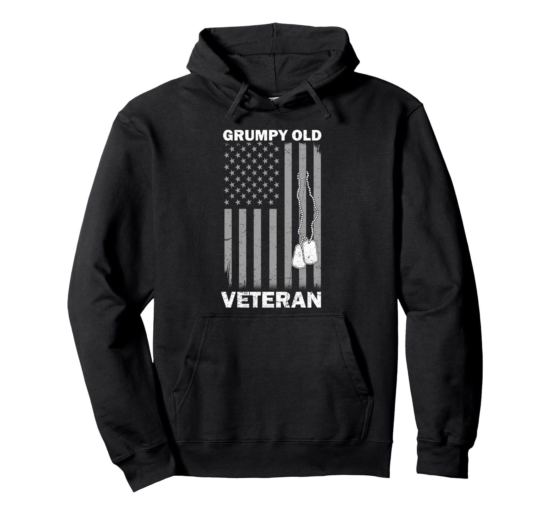 Patriotic Grumpy Old Veteran Flag Usa Hoodie - Graphic Print Men Women - T-Shirt, Sweatshirt, Hoodie