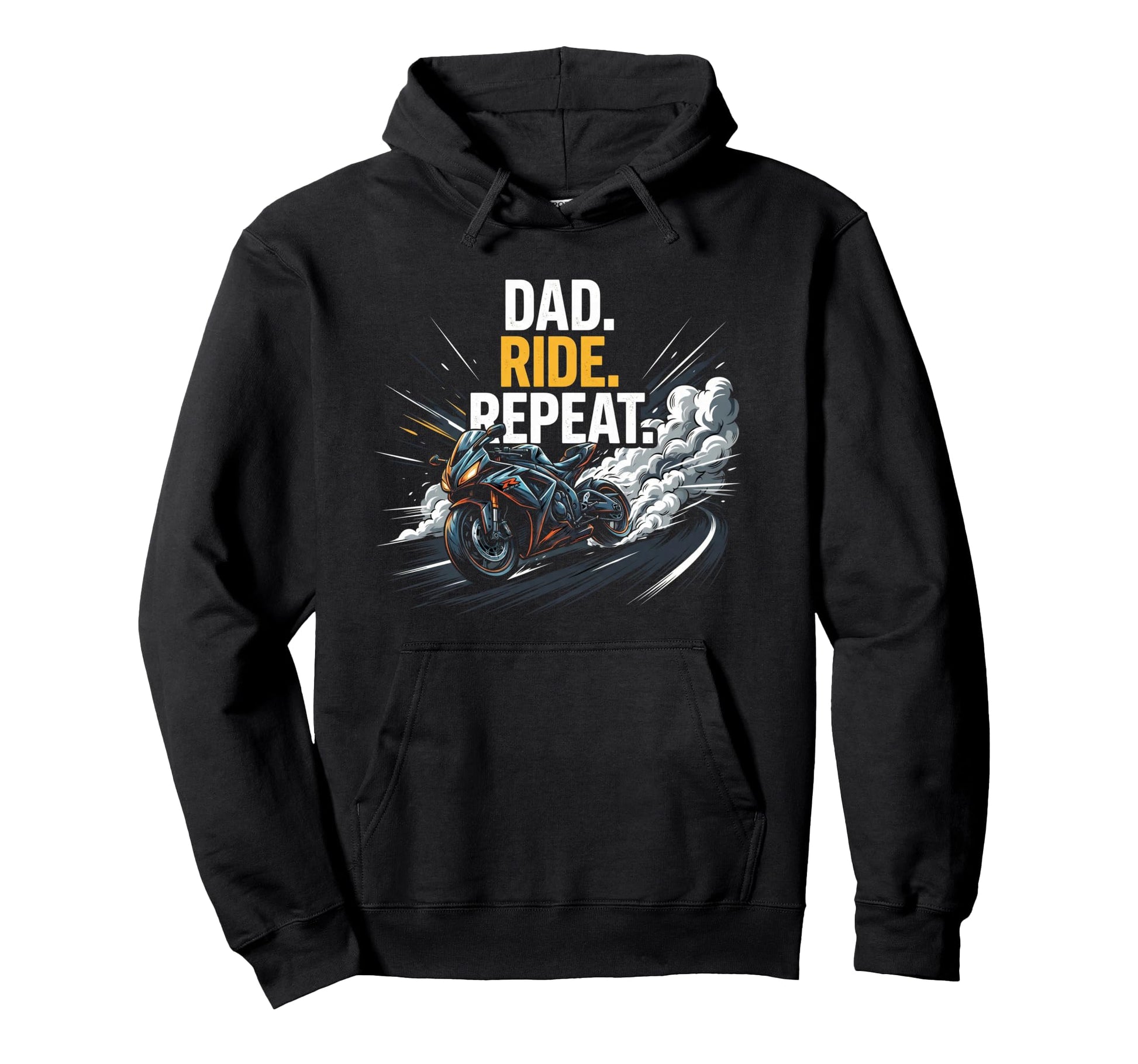 Motorcycle Papa Rider Biker Dad Gift Hoodie - Graphic Print for Adults - T-Shirt, Sweatshirt, Hoodie