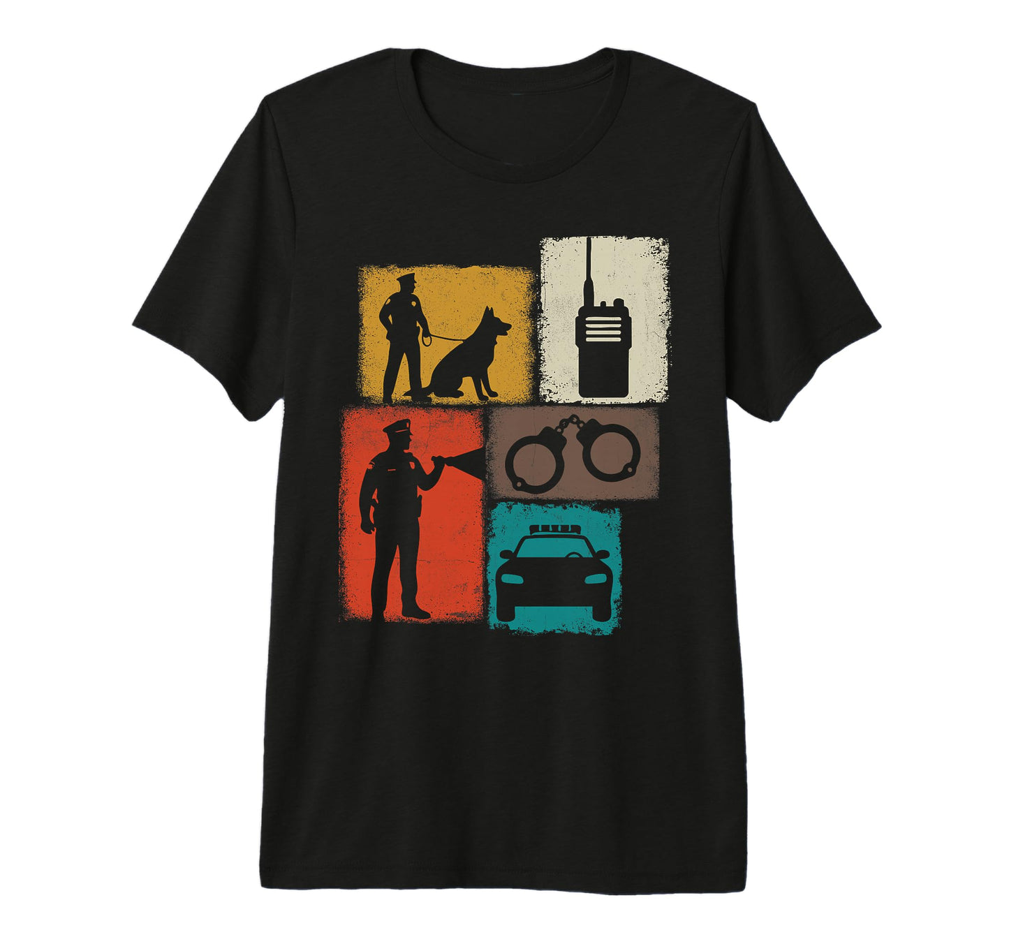 Police Officer Collage Police Tri Blend T-Shirt - Custom Art Print Unisex - T-Shirt, Sweatshirt, Hoodie