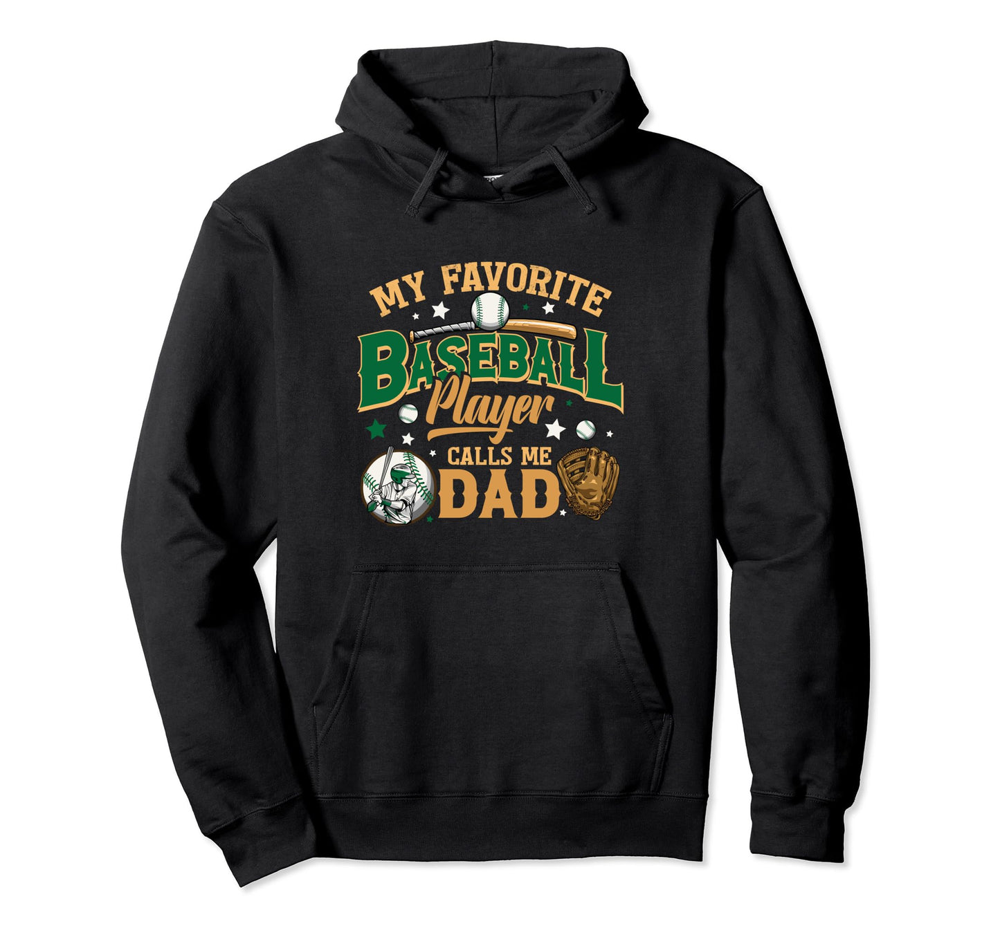 Fathers Day Baseball Dad Baseball Hoodie - Graphic Print for Adults - T-Shirt, Sweatshirt, Hoodie