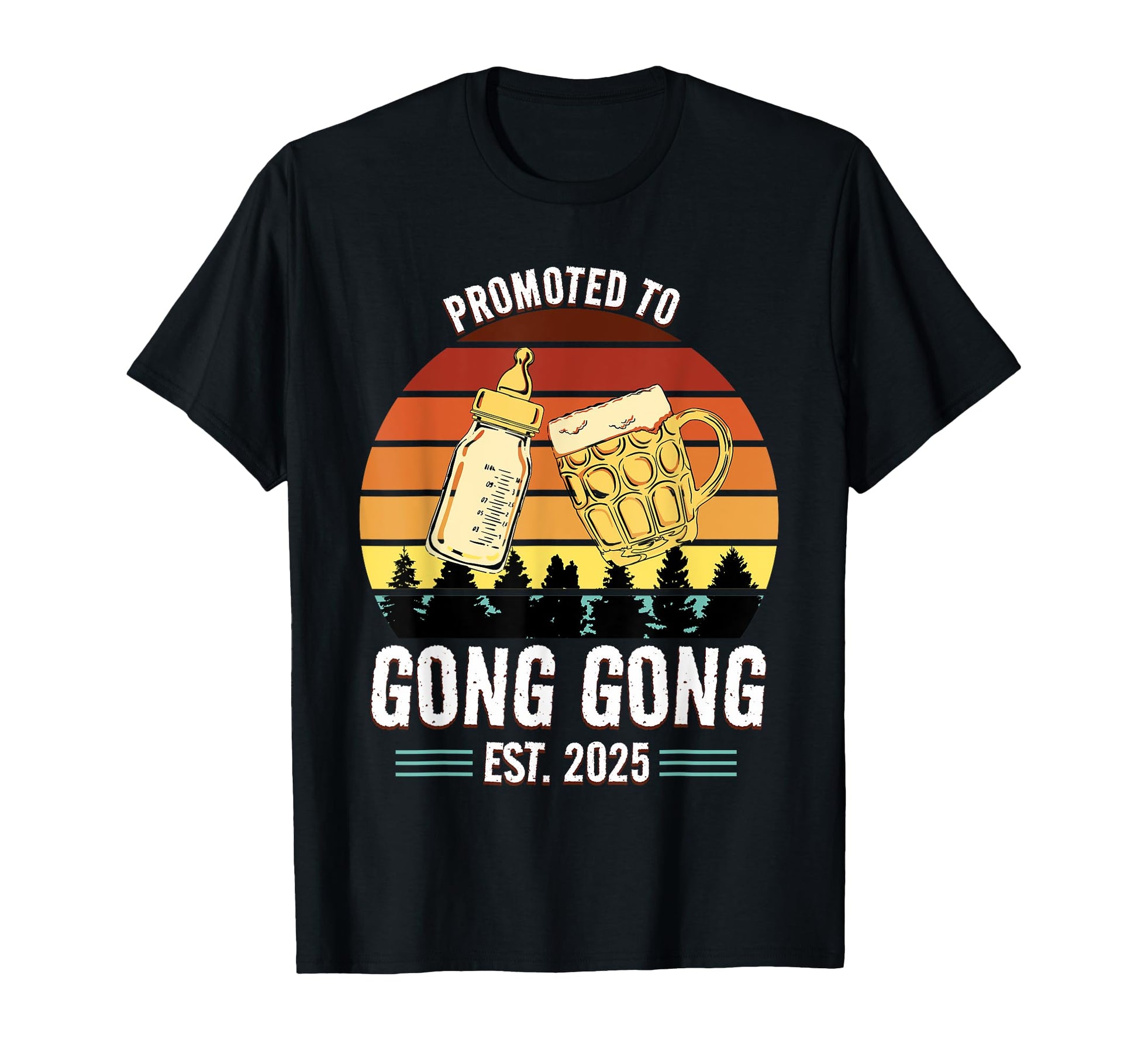 Funny New Grandpa Promoted To Gong T-Shirt - Minimalist Print for Adults - T-Shirt, Sweatshirt, Hoodie