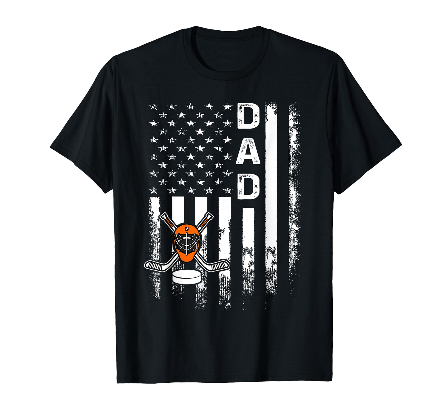 Ice Hockey Dad America Flag T-Shirt - Trendy Graphic for Adults - T-Shirt, Sweatshirt, Hoodie