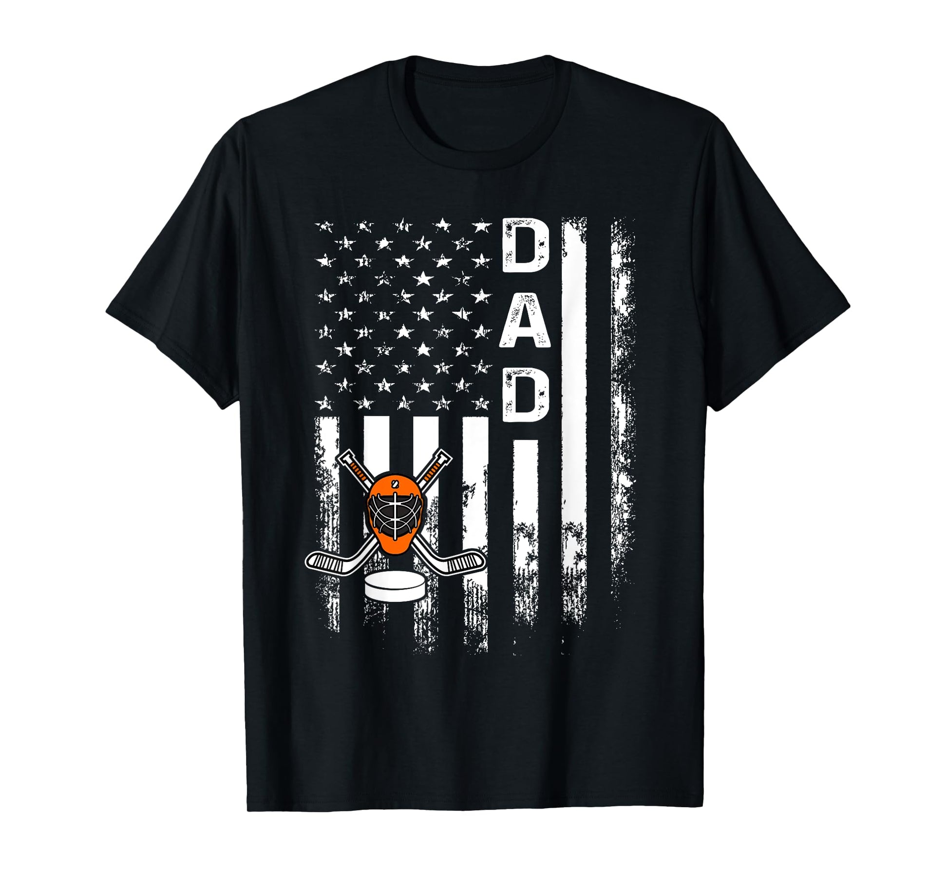 Ice Hockey Dad America Flag T-Shirt - Trendy Graphic for Adults - T-Shirt, Sweatshirt, Hoodie