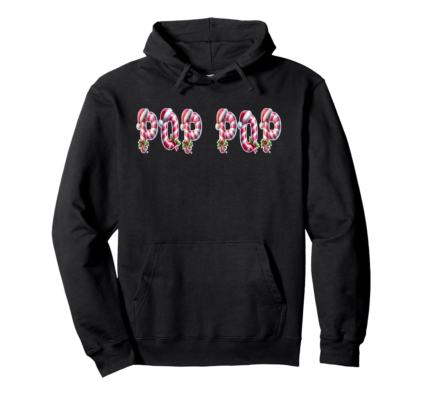 Candy Cane Grandpa Pop Pop Party Hoodie - Fun Novelty Design Men Women - T-Shirt, Sweatshirt, Hoodie