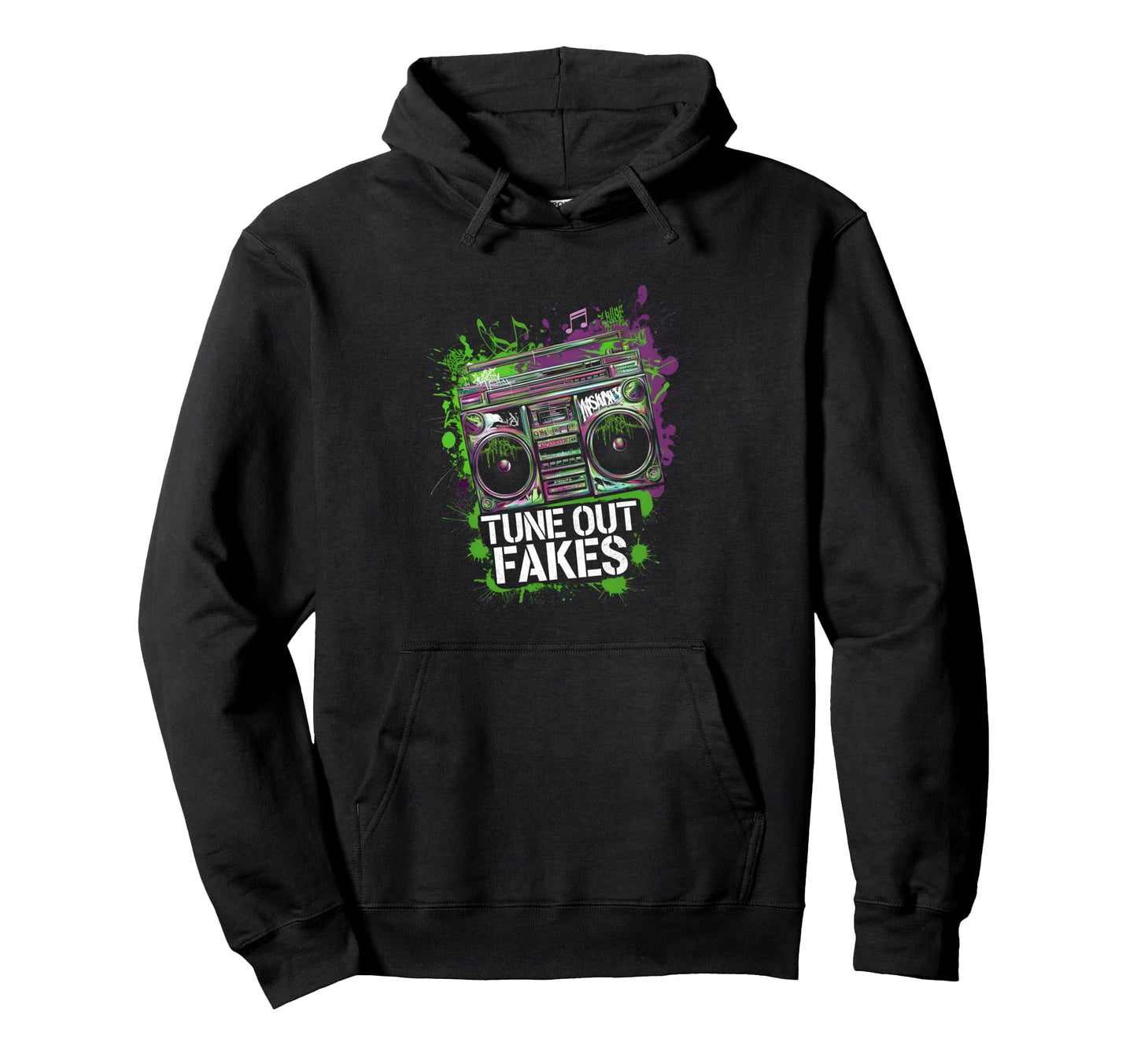 Boombox Graffiti Tune Fakes Out Clever Hoodie - Trendy Graphic Unisex - T-Shirt, Sweatshirt, Hoodie