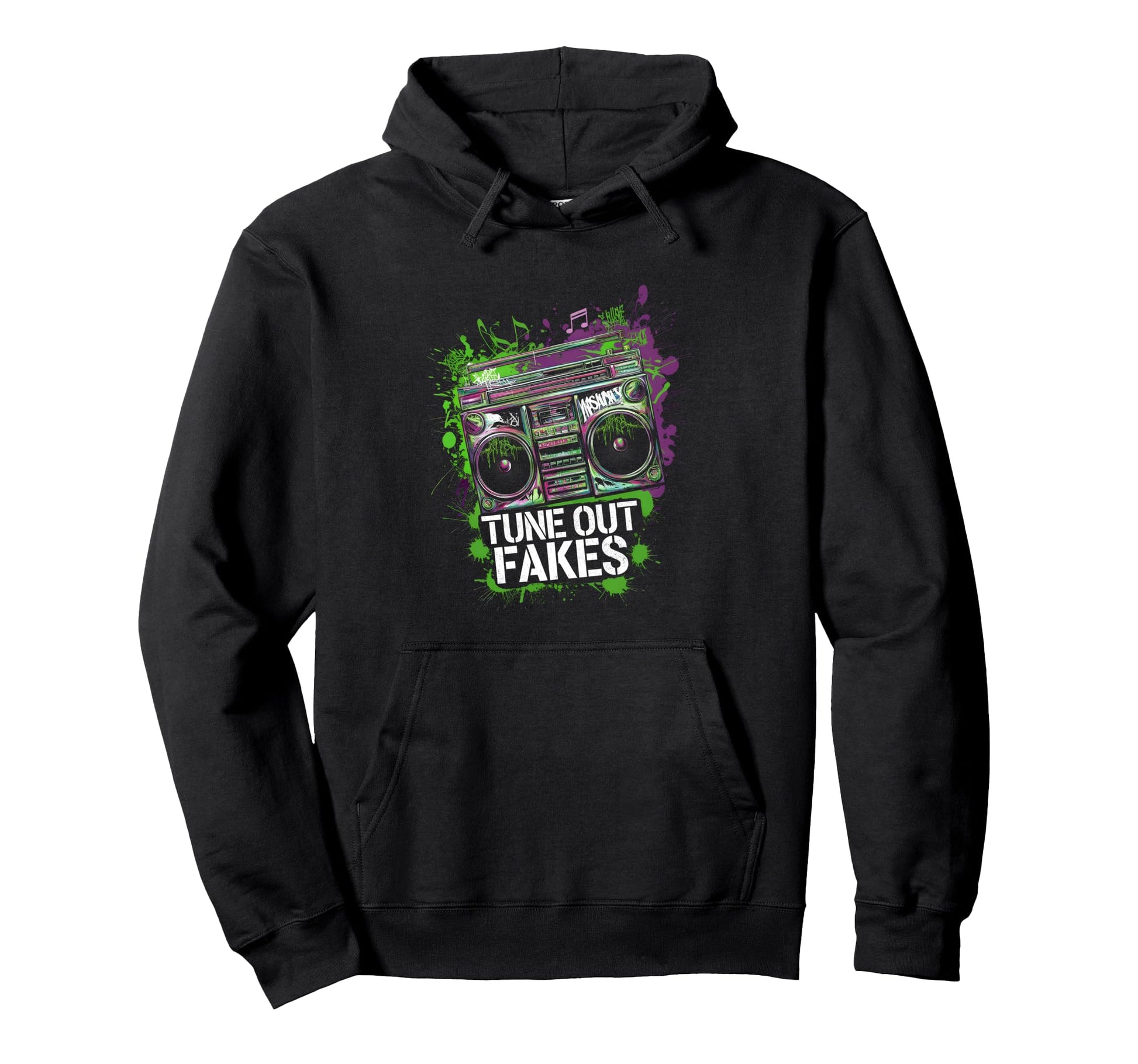 Boombox Graffiti Tune Fakes Out Clever Hoodie - Trendy Graphic Unisex - T-Shirt, Sweatshirt, Hoodie