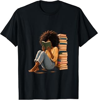 Black Woman and Books Afro Girl Book Lover T-Shirt Unisex T-shirt, Sweatshirt, Hoodie, Long Sleeve Tee - T-Shirt, Sweatshirt, Hoodie