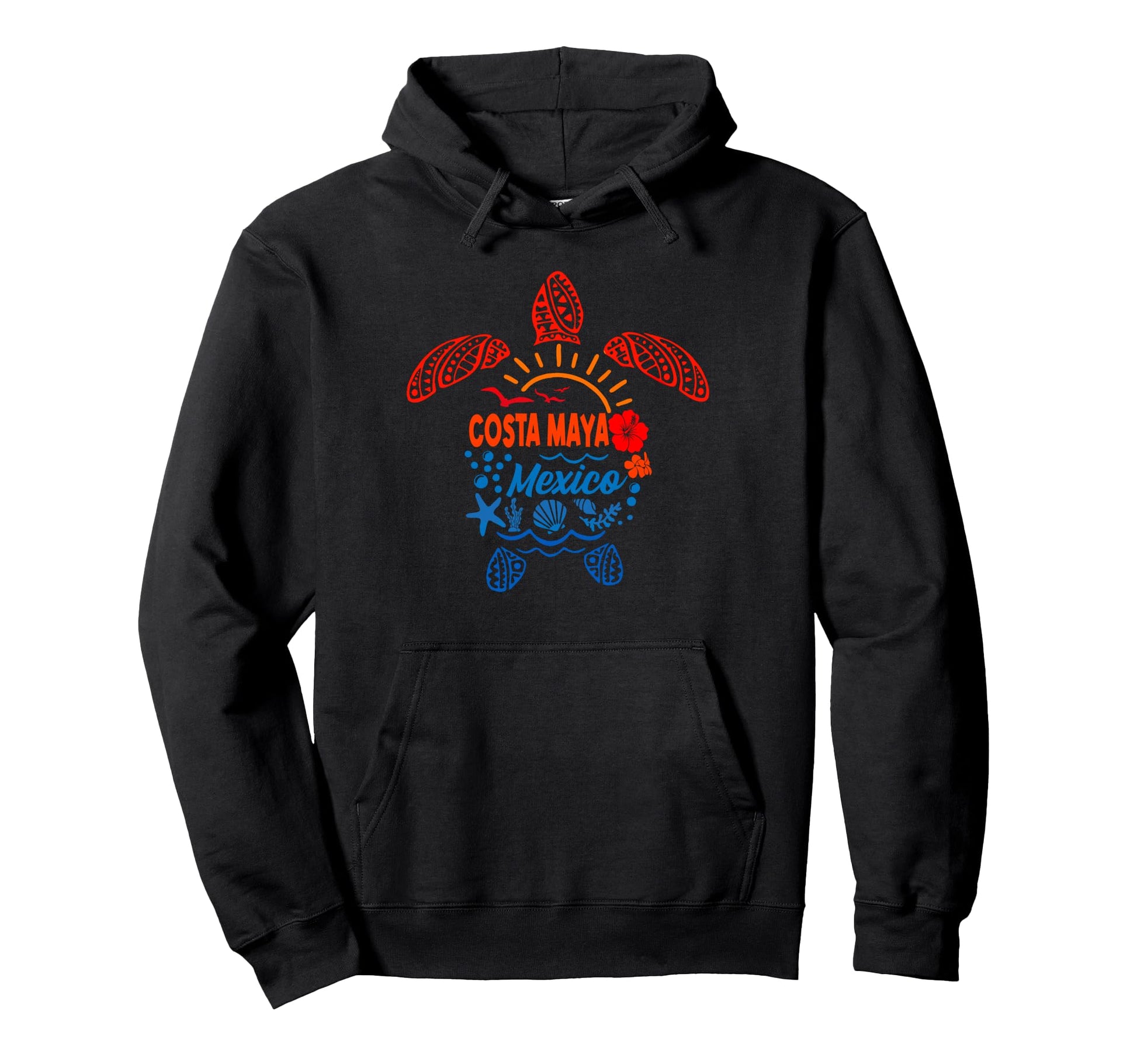 Costa Maya Sea Turtle Tropical Mexico Hoodie - Unique Graphic for Adults - T-Shirt, Sweatshirt, Hoodie