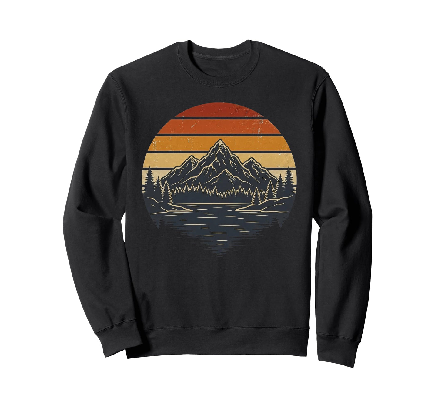Mountain Landscape Reflection Forest Sweatshirt - Custom Art Print Unisex - T-Shirt, Sweatshirt, Hoodie