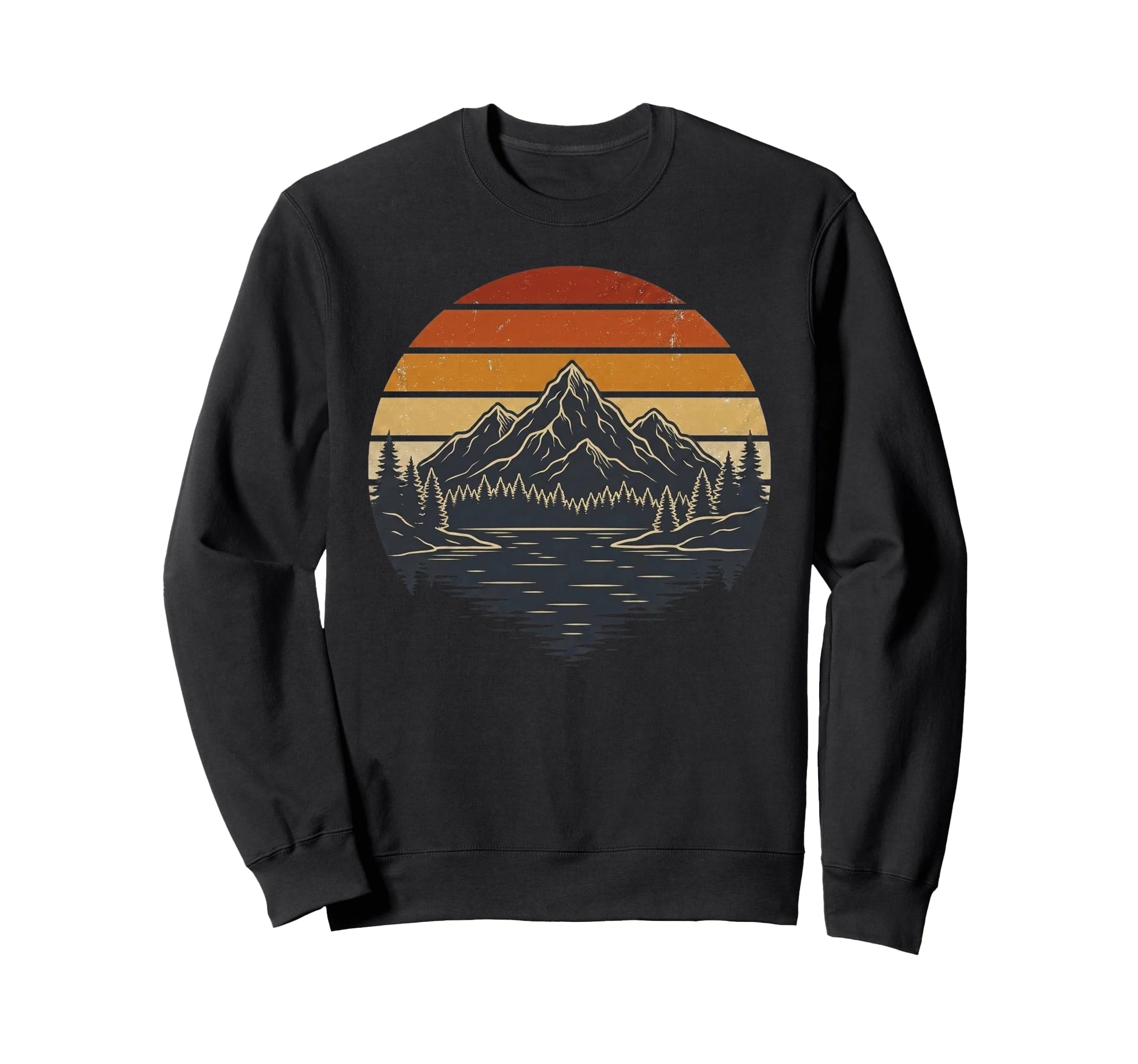 Mountain Landscape Reflection Forest Sweatshirt - Custom Art Print Unisex - T-Shirt, Sweatshirt, Hoodie