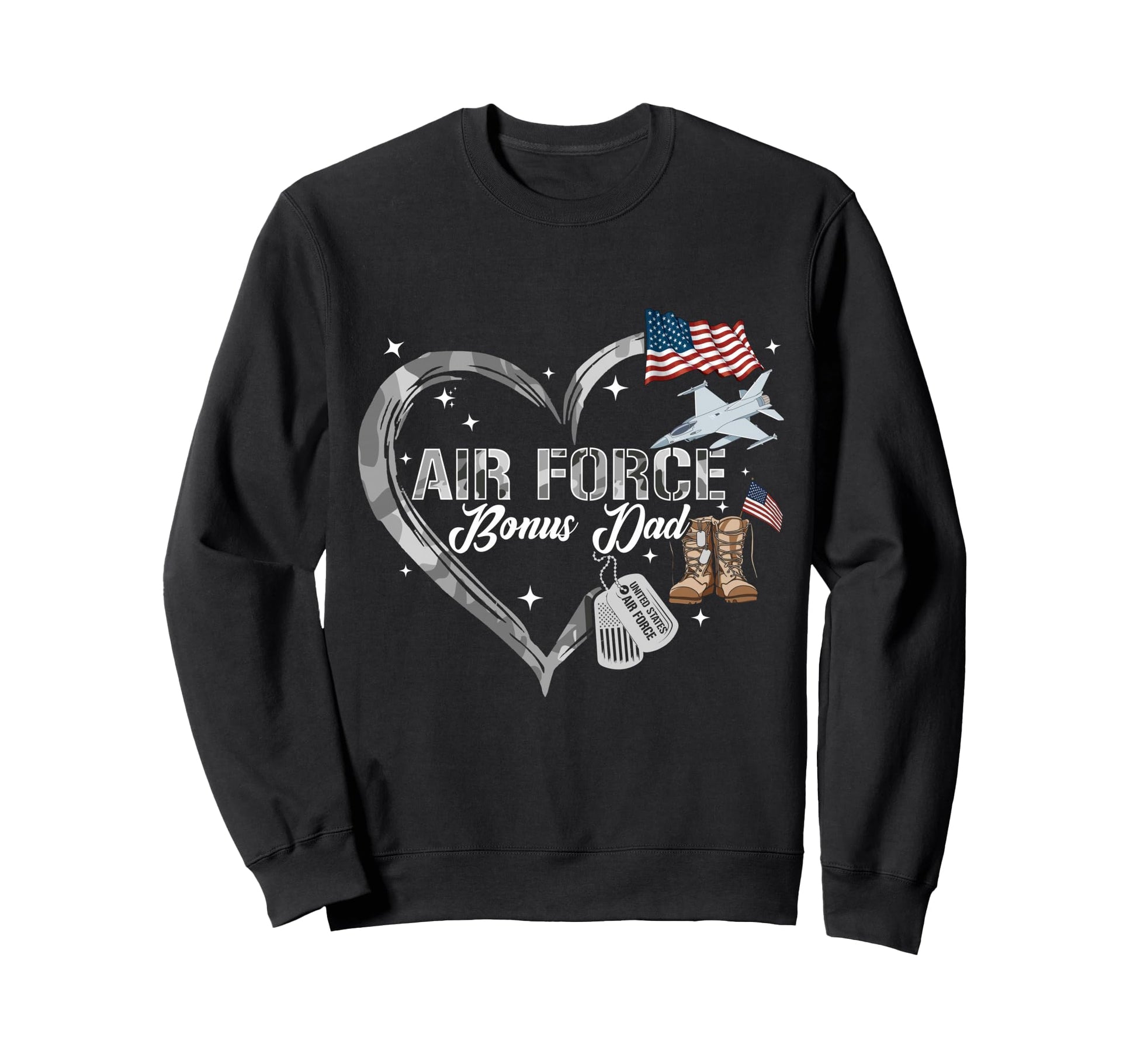 Proud Air Force Bonus Dad Us Sweatshirt - Aesthetic Graphic for Adults - T-Shirt, Sweatshirt, Hoodie