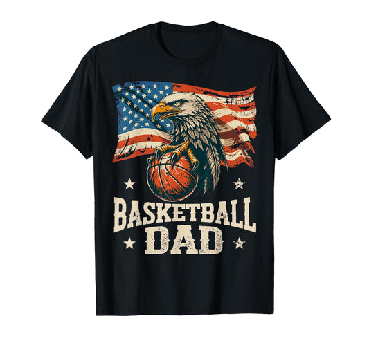 Basketball American Flag Basketball T-Shirt - Casual Everyday Wear Unisex - T-Shirt, Sweatshirt, Hoodie