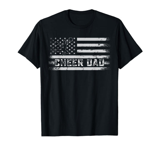 Cheer Dad Usa Flag Father T-Shirt - Minimalist Print for Adults - T-Shirt, Sweatshirt, Hoodie