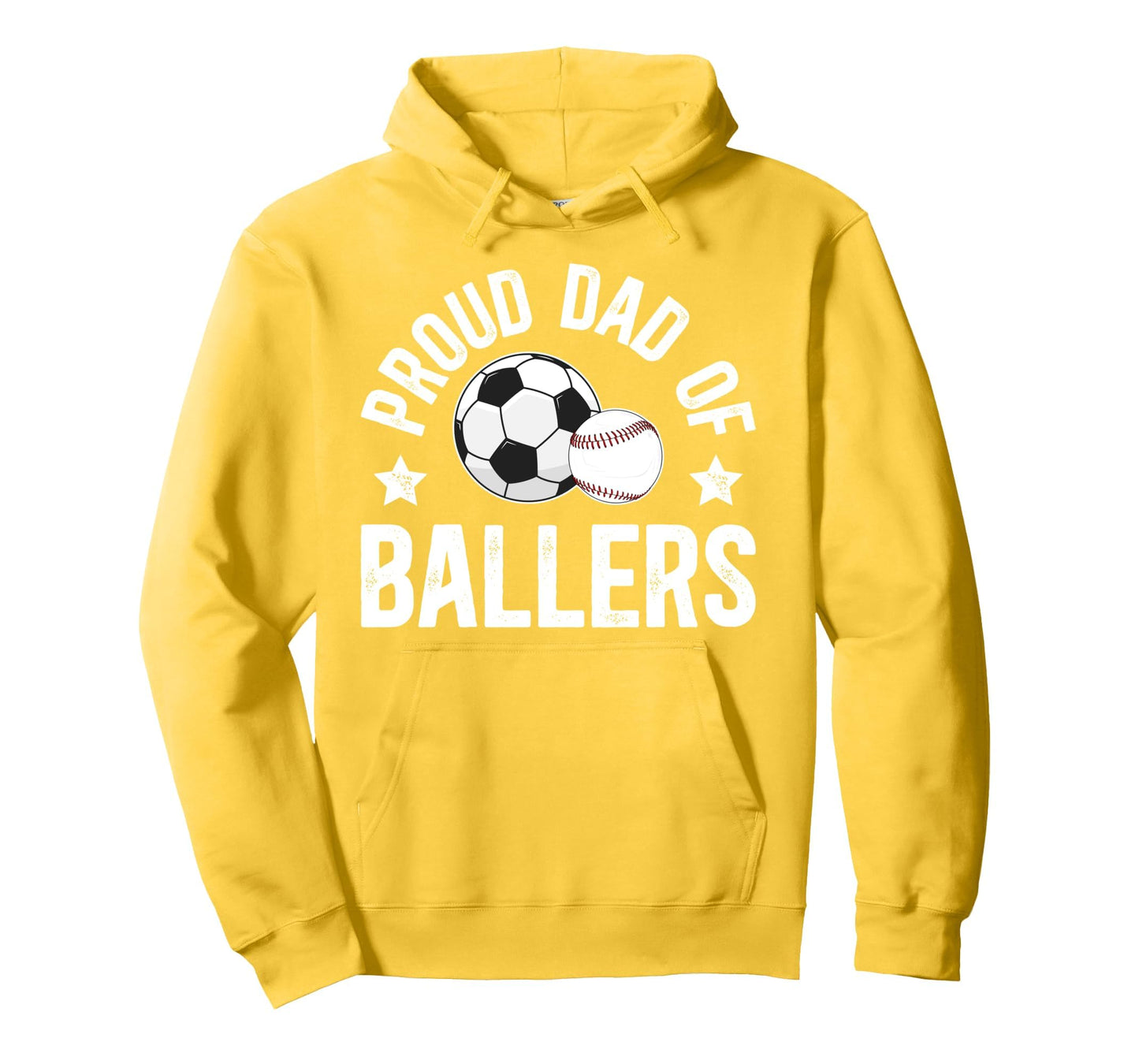 Proud Dad Ballers Baseball Soccer Dad Hoodie - Minimalist Print for Adults - T-Shirt, Sweatshirt, Hoodie