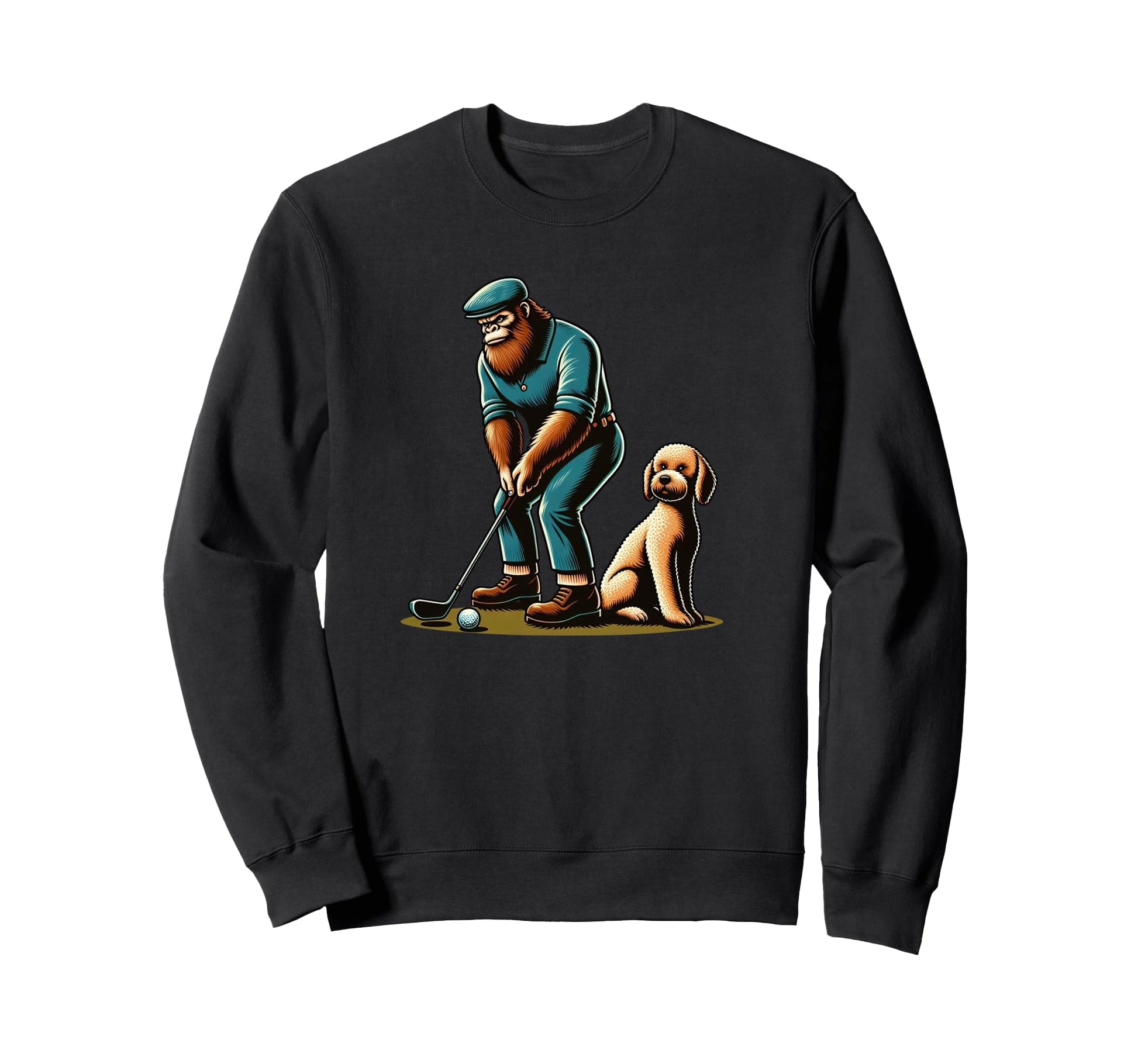Goldendoodle Bigfoot Sasquatch Sweatshirt - Casual Everyday Wear Men Women - T-Shirt, Sweatshirt, Hoodie