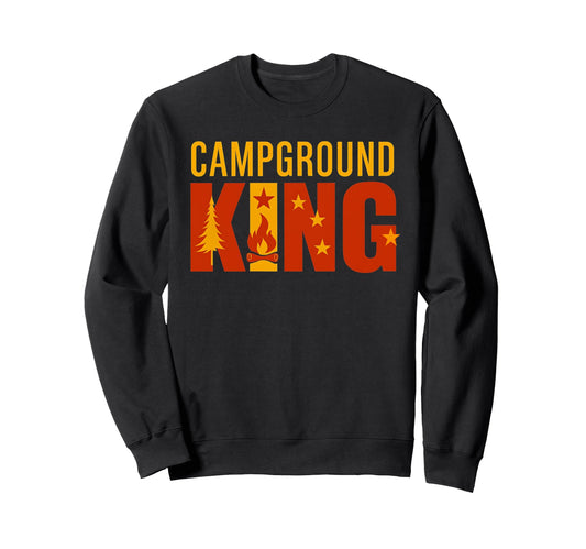 Campground King Funny Camping Dad Sweatshirt - Minimalist Print Unisex - T-Shirt, Sweatshirt, Hoodie