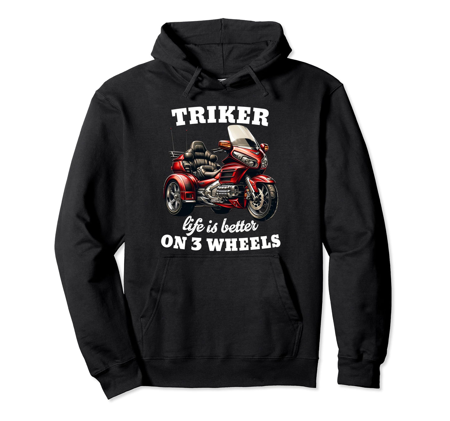 Triker Motorcycle Trike Life Hoodie - Aesthetic Graphic Men Women - T-Shirt, Sweatshirt, Hoodie