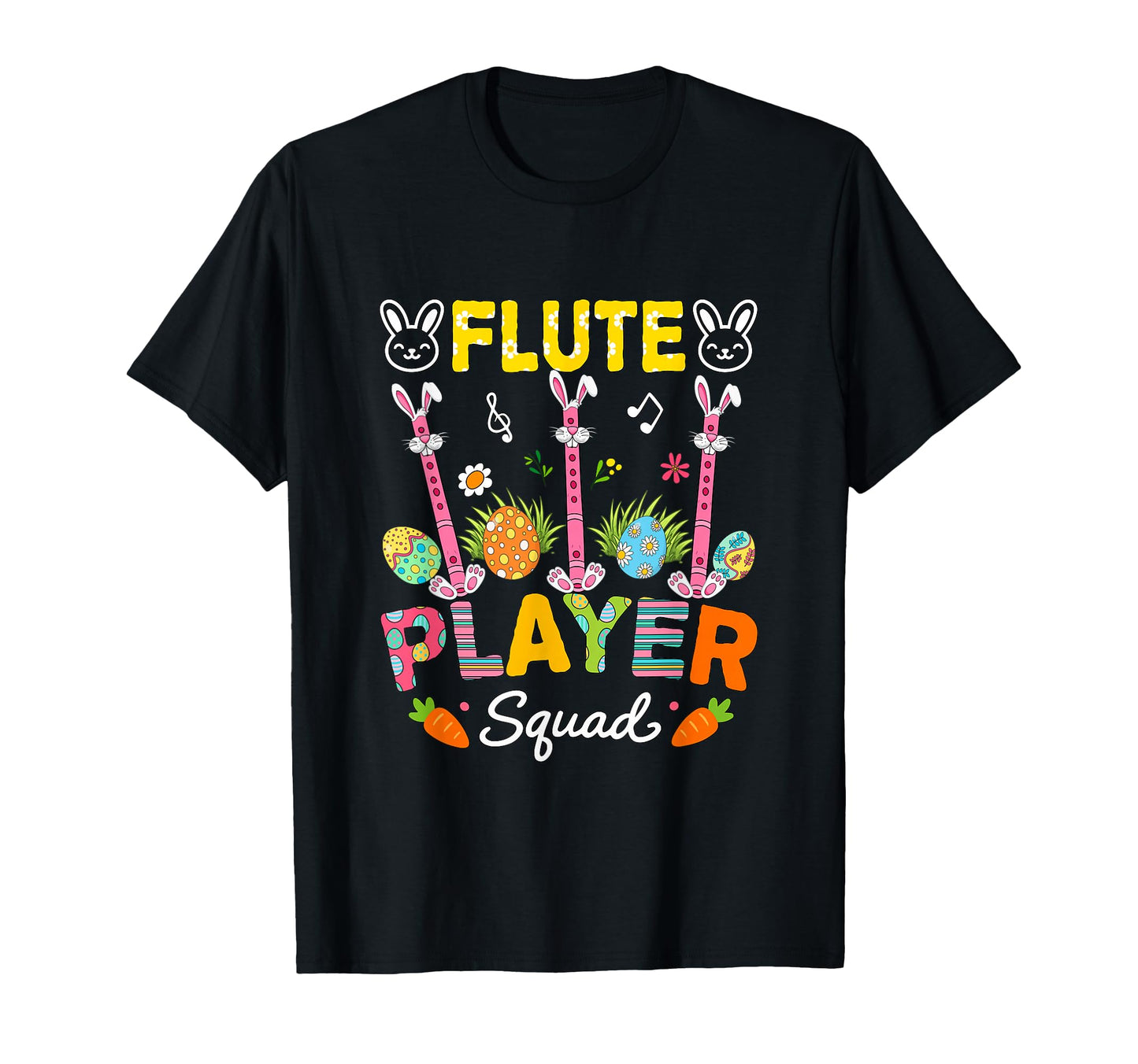 Flutes Player Squad Easter Bunny T-Shirt - Custom Art Print Unisex - T-Shirt, Sweatshirt, Hoodie