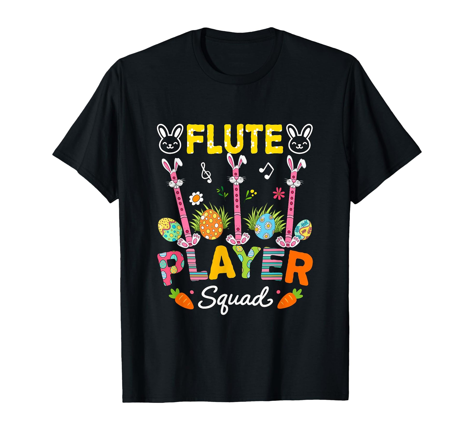 Flutes Player Squad Easter Bunny T-Shirt - Custom Art Print Unisex - T-Shirt, Sweatshirt, Hoodie
