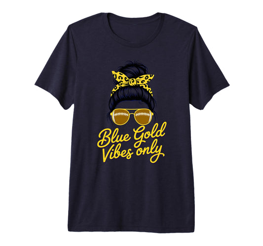 Blue Gold Vibes Only Spirit Week Field T-Shirt - Custom Art Print Unisex - T-Shirt, Sweatshirt, Hoodie